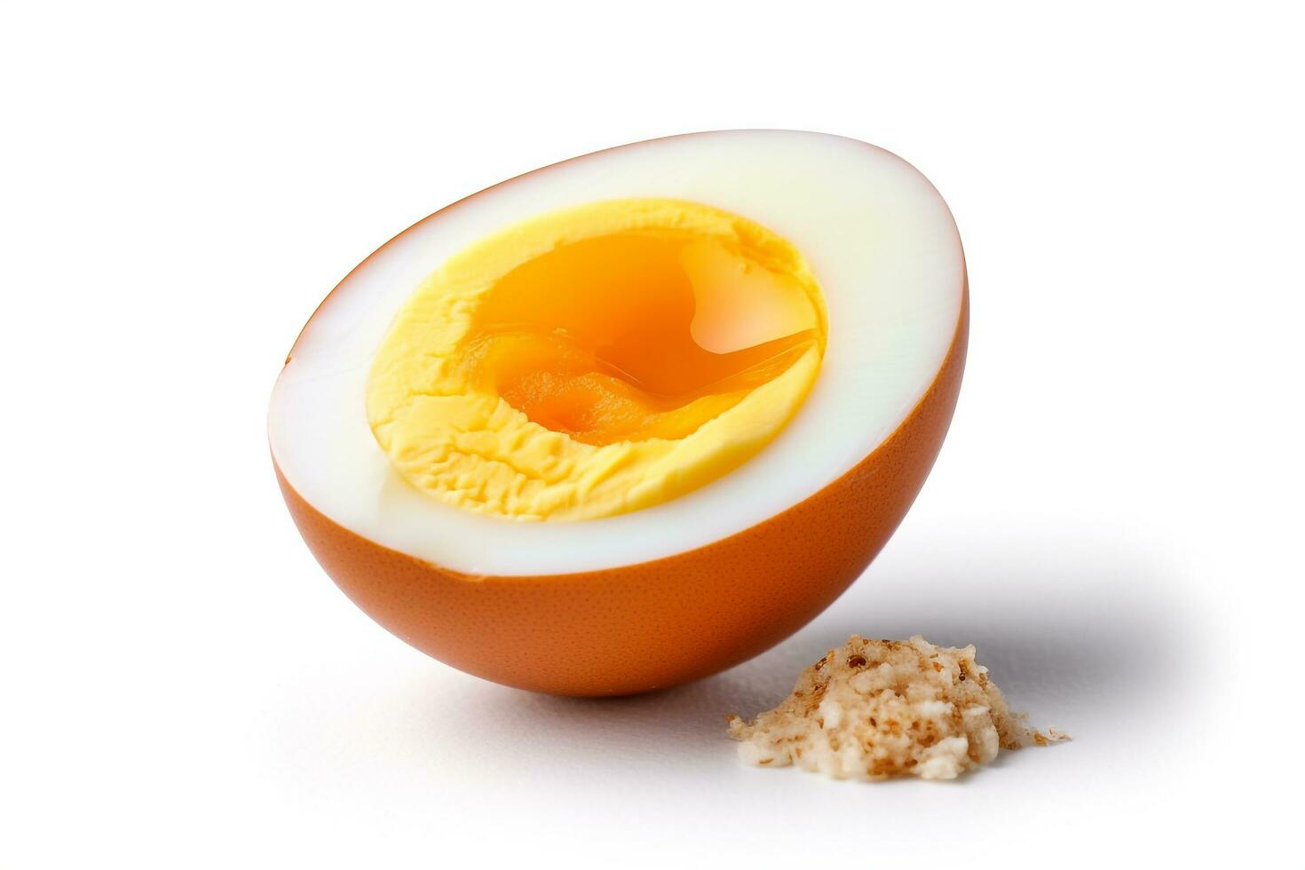 Boiled egg and isolated on white background.Generative Ai. photo