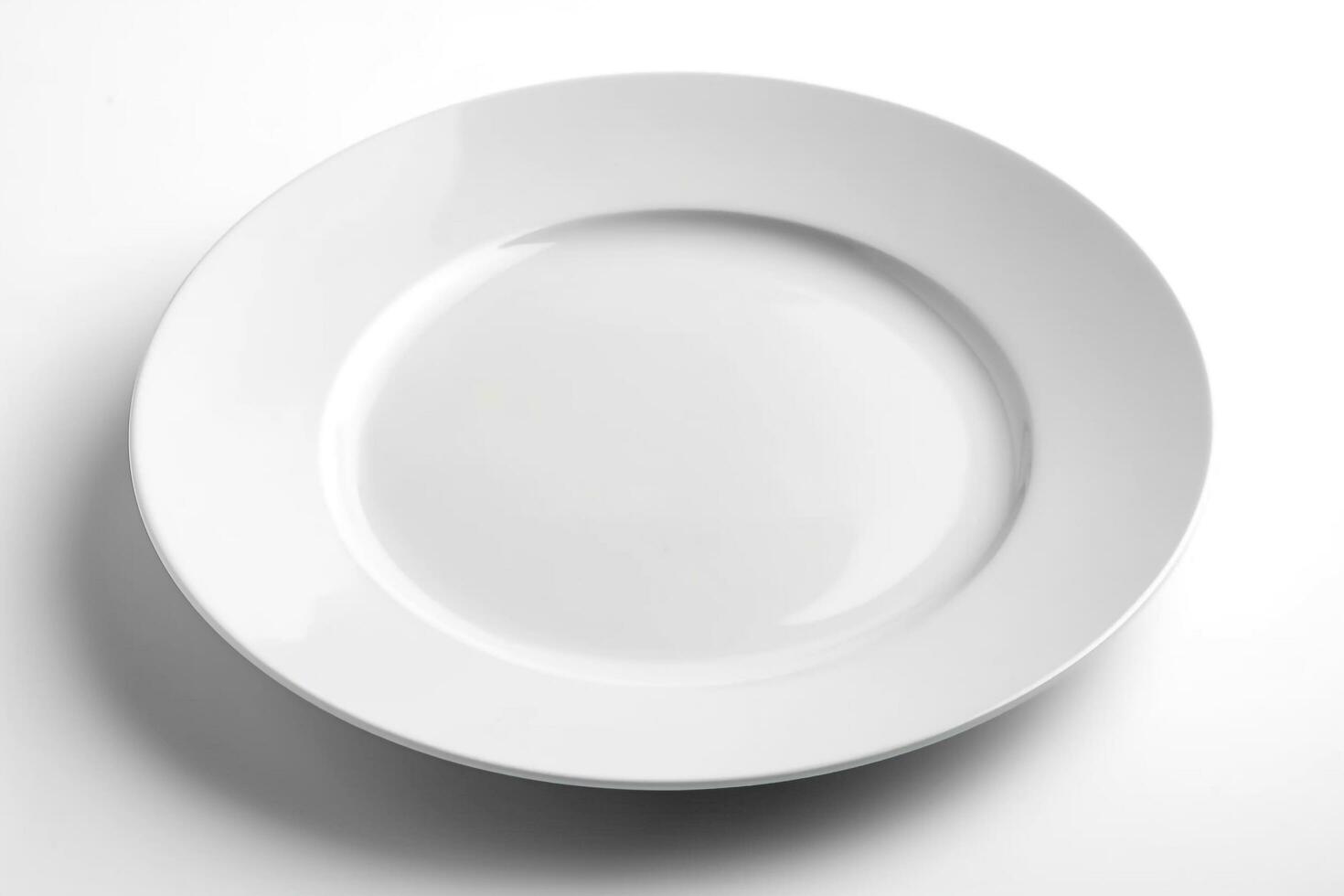 Empty plate isolated on white background.Generative Ai. photo