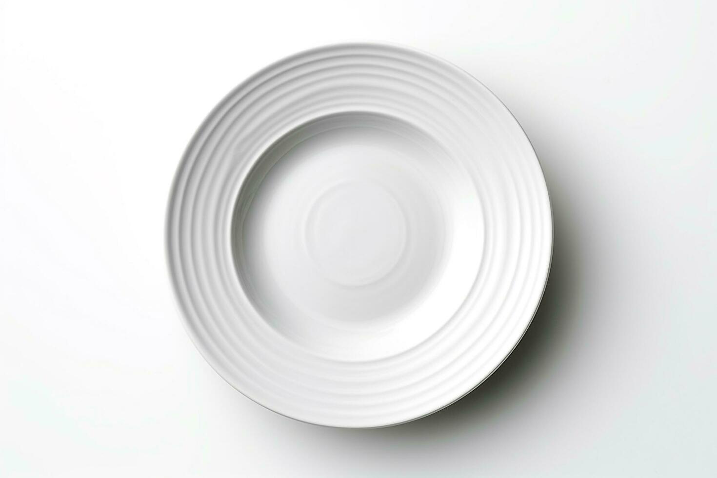 Empty plate isolated on white background.Generative Ai. photo