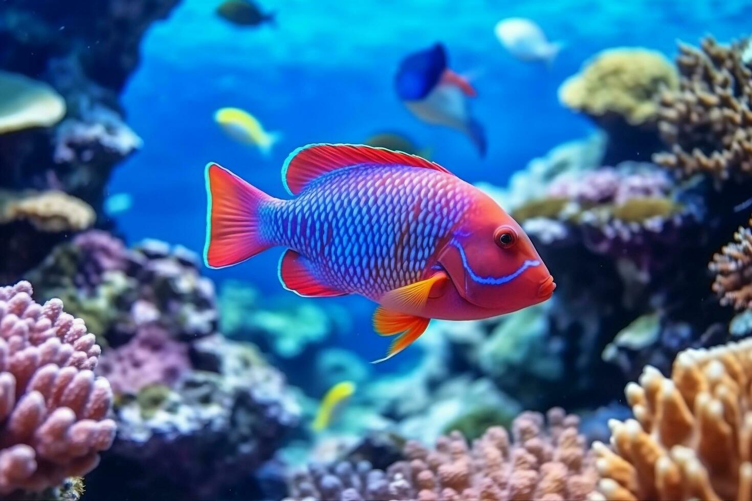 Colorful beautiful fish in the sea with beautiful corals .Generative Ai.  29556763 Stock Photo at Vecteezy