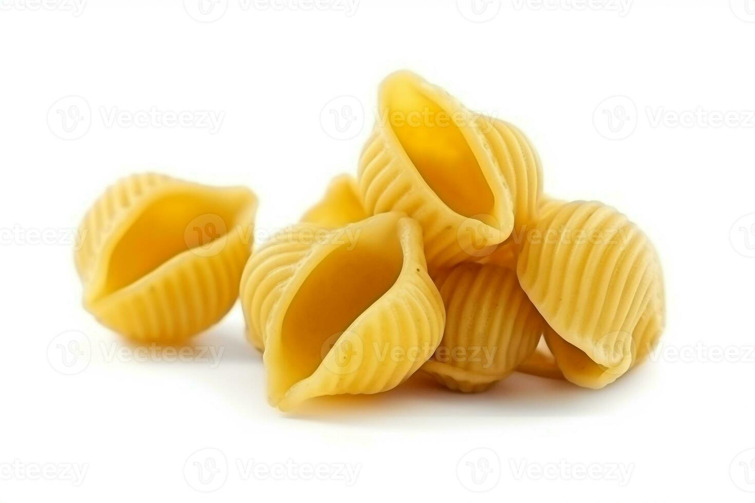 Macaroni pasta isolated on white background.Generative Ai. photo