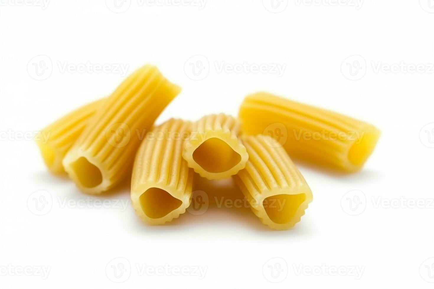 Macaroni pasta isolated on white background.Generative Ai. photo