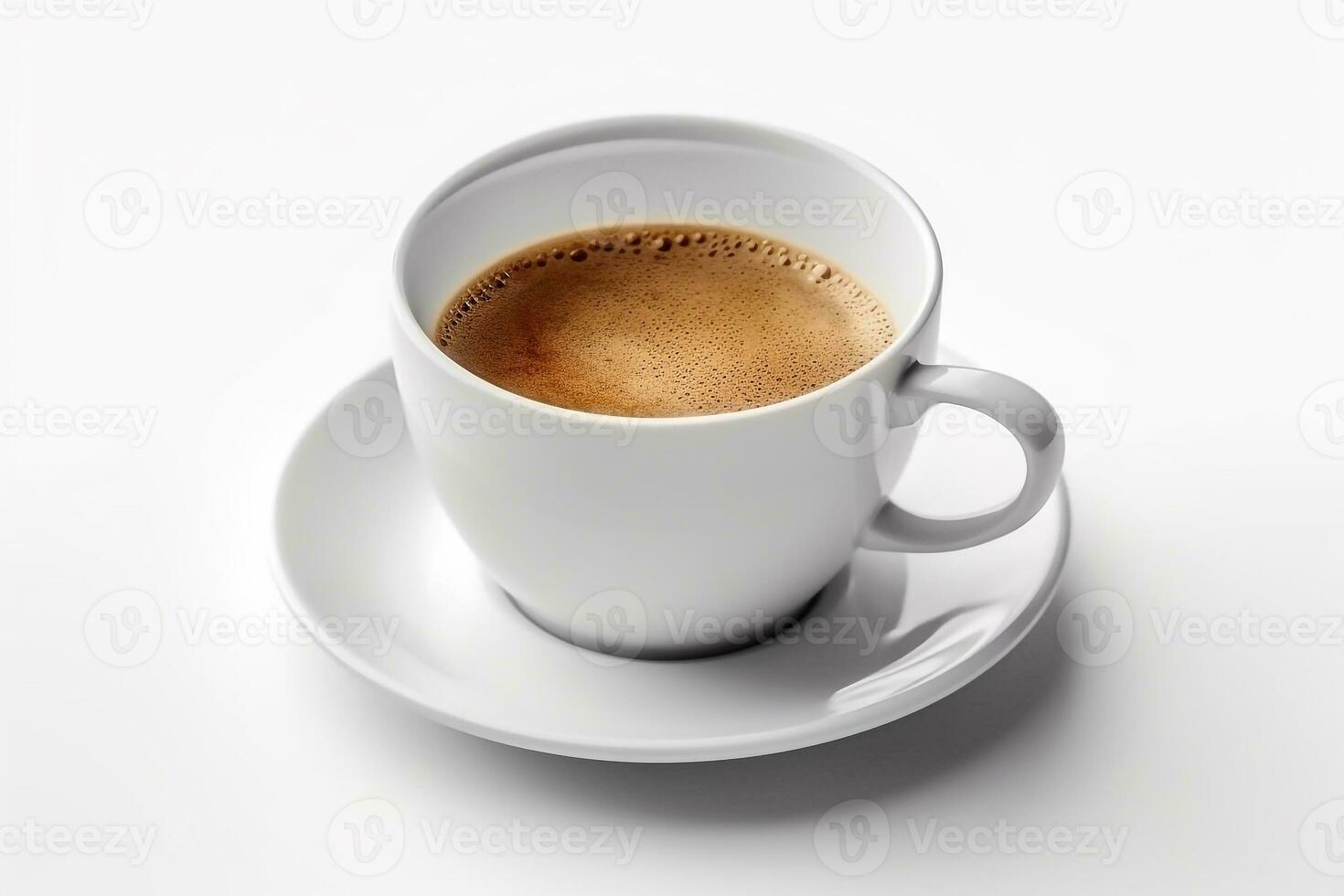 Hot coffee isolated on white background .Generative Ai. photo