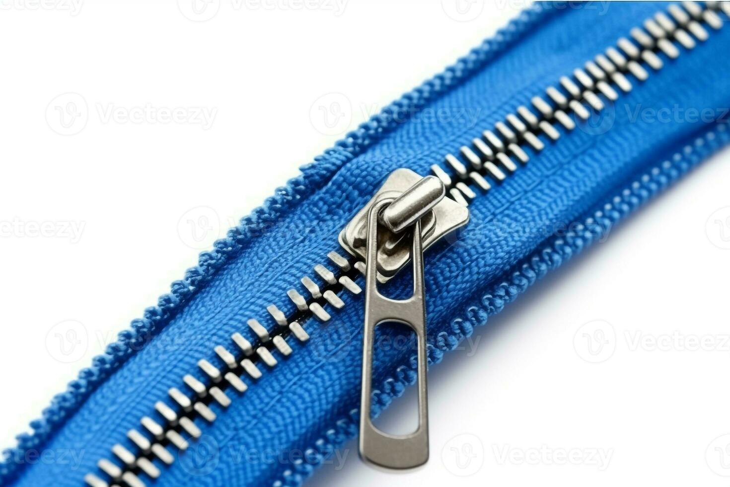 Zipper isolated on white background photo