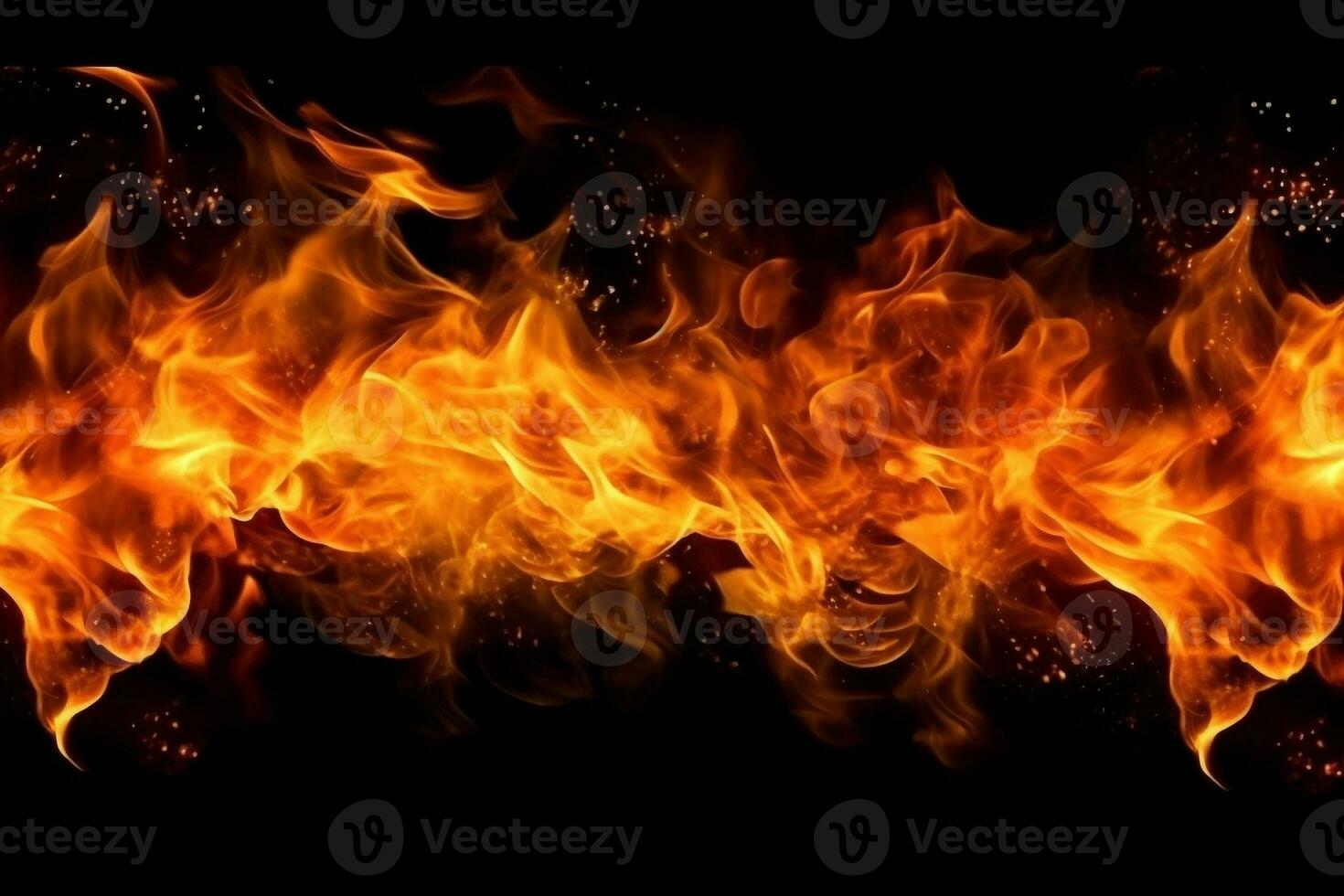 Fire on black background photo