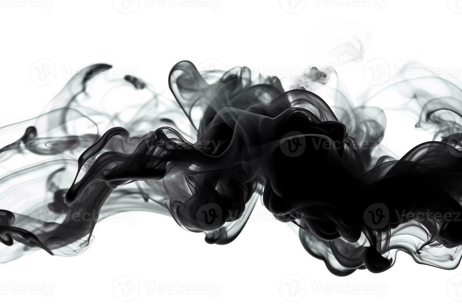 Black smoke on a white background photo