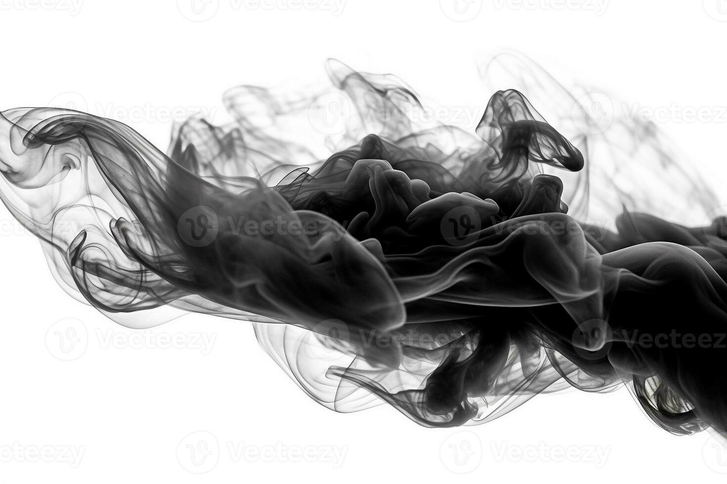 Black smoke on a white background photo