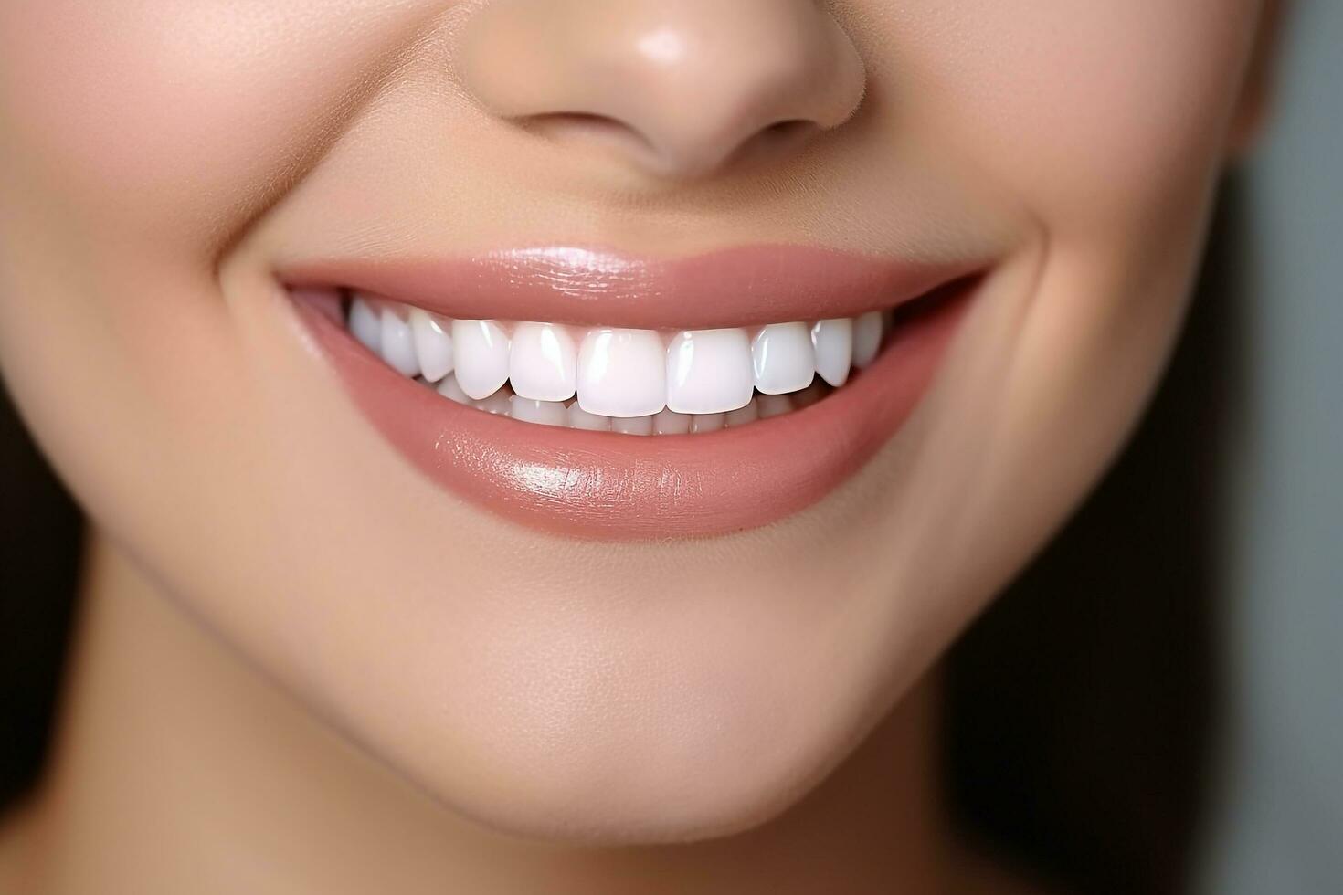 Beautiful smile  with strong white teeth photo