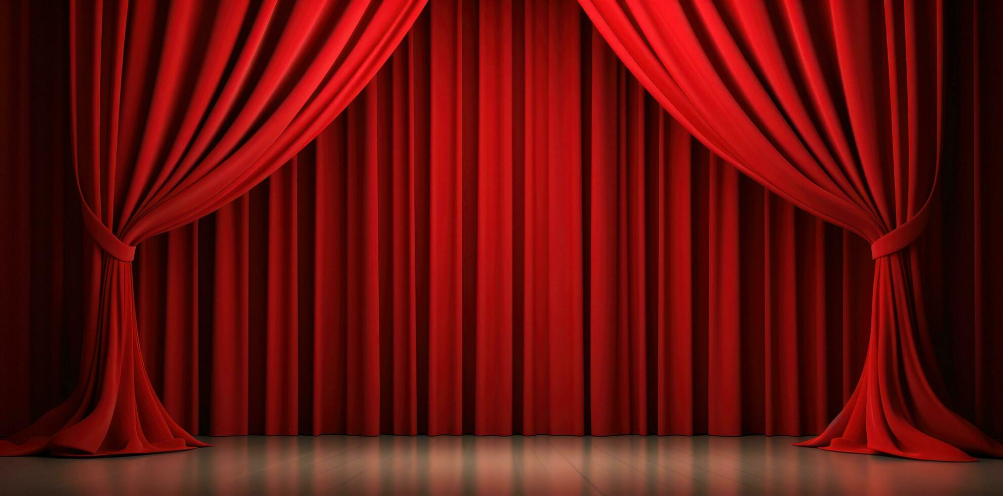 Red theatre curtains photo