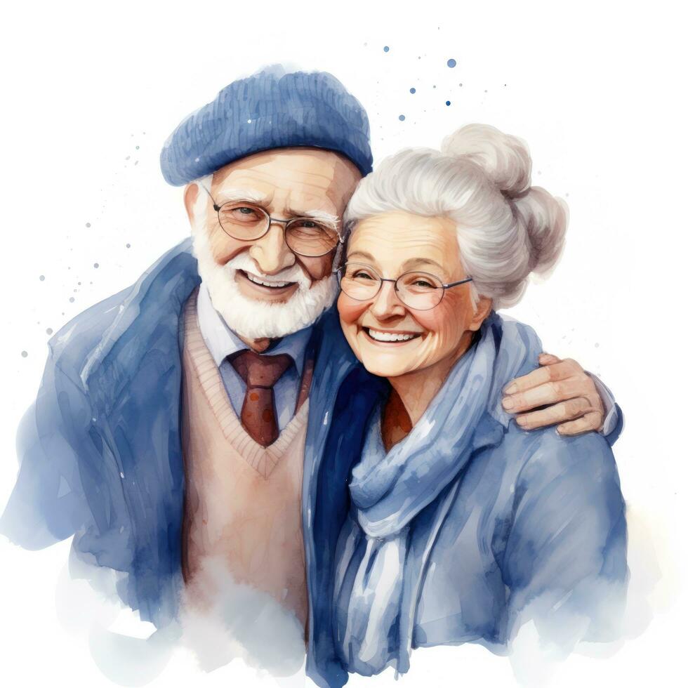Elderly couple isolated photo