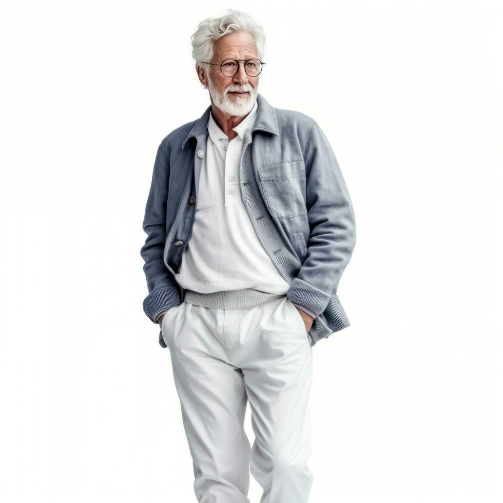 Elderly man isolated photo