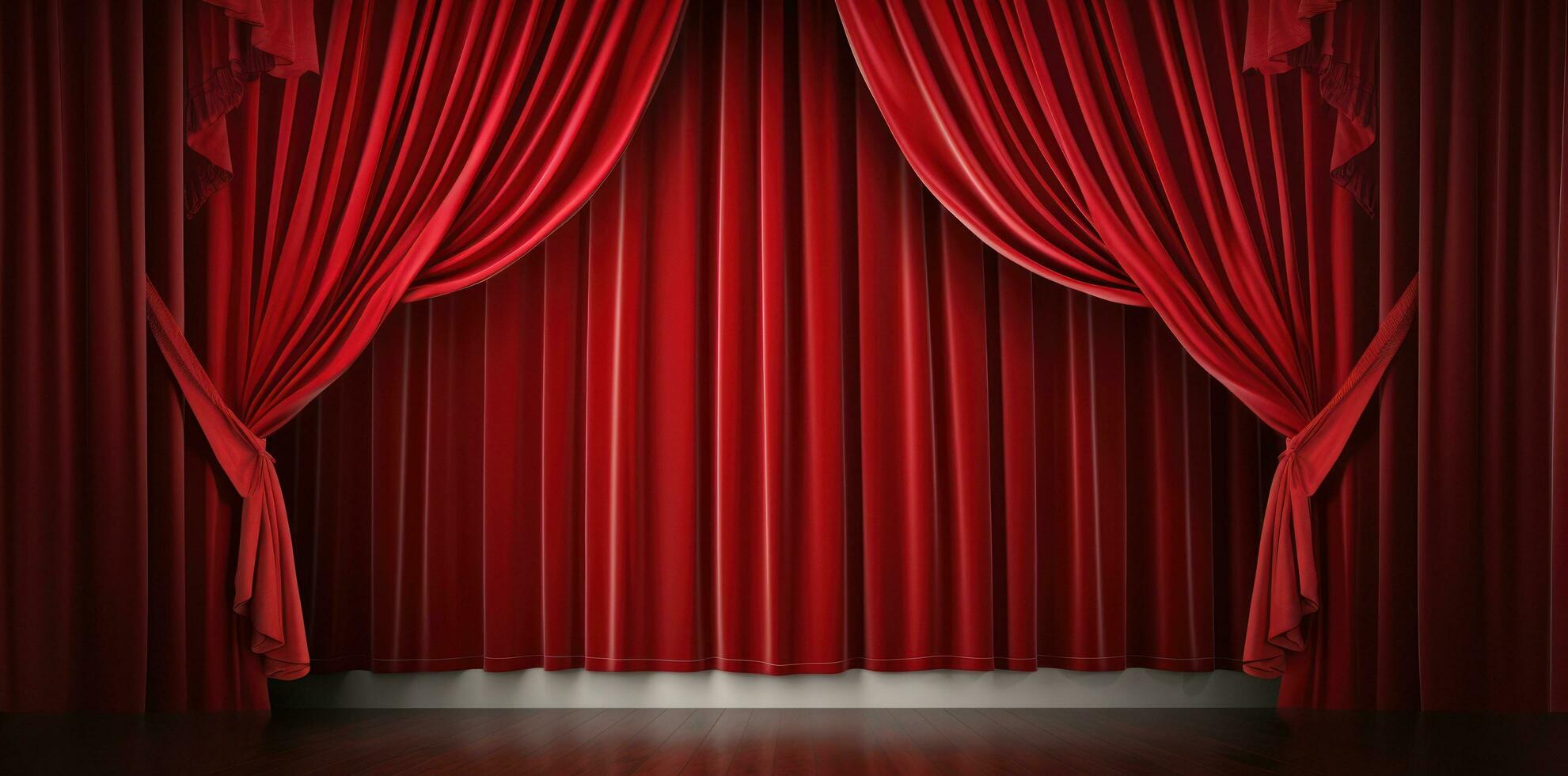 Red theatre curtains photo