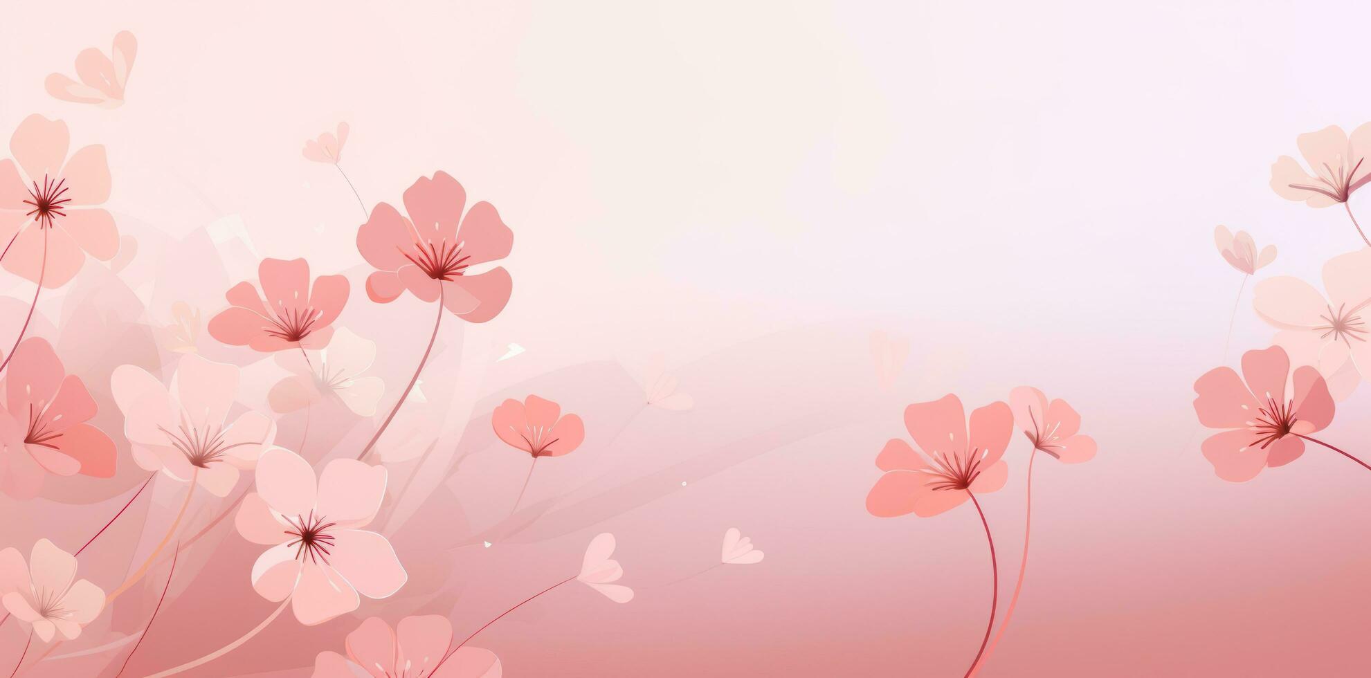Pink floral illustration background photo