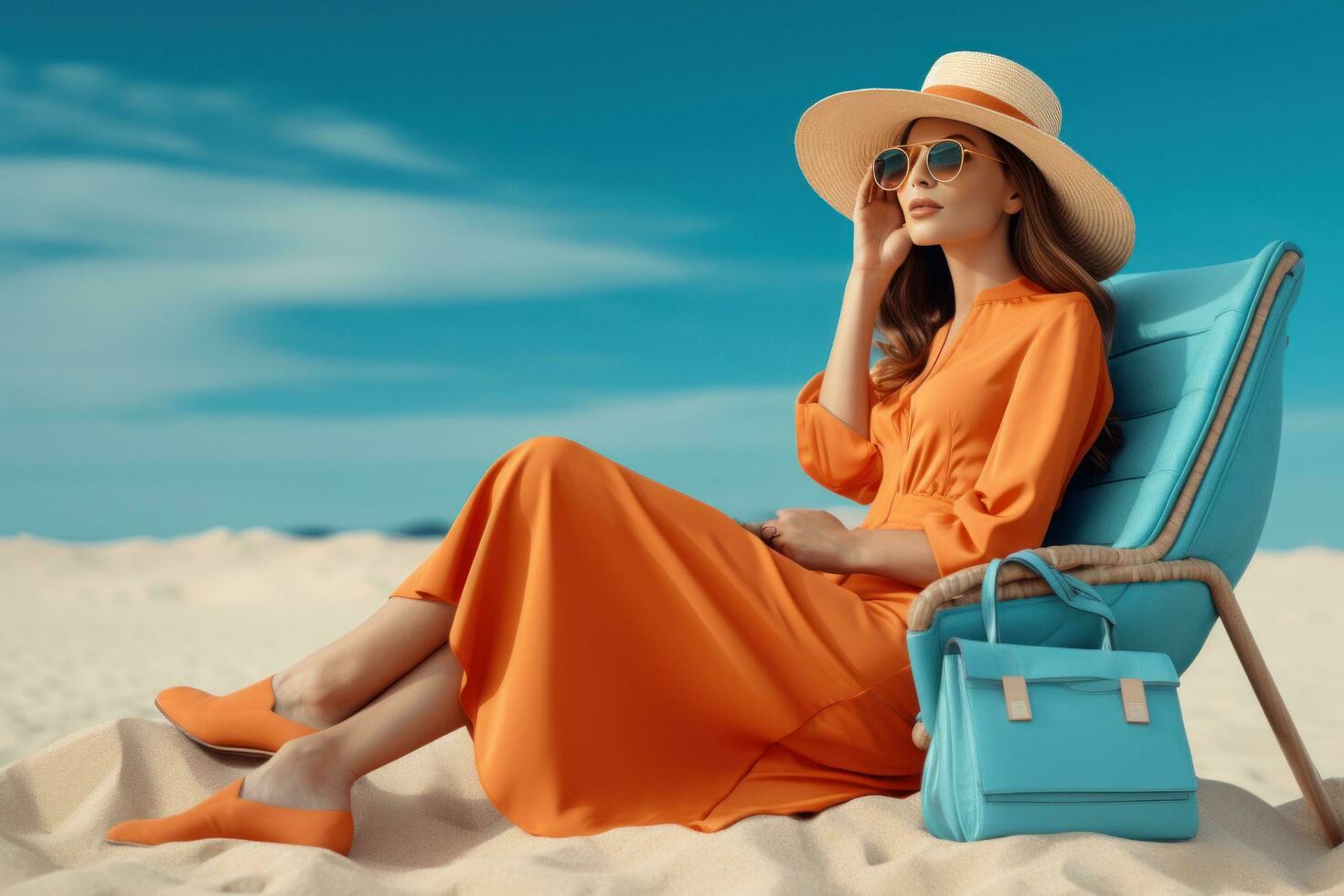 Happy woman on the beach photo