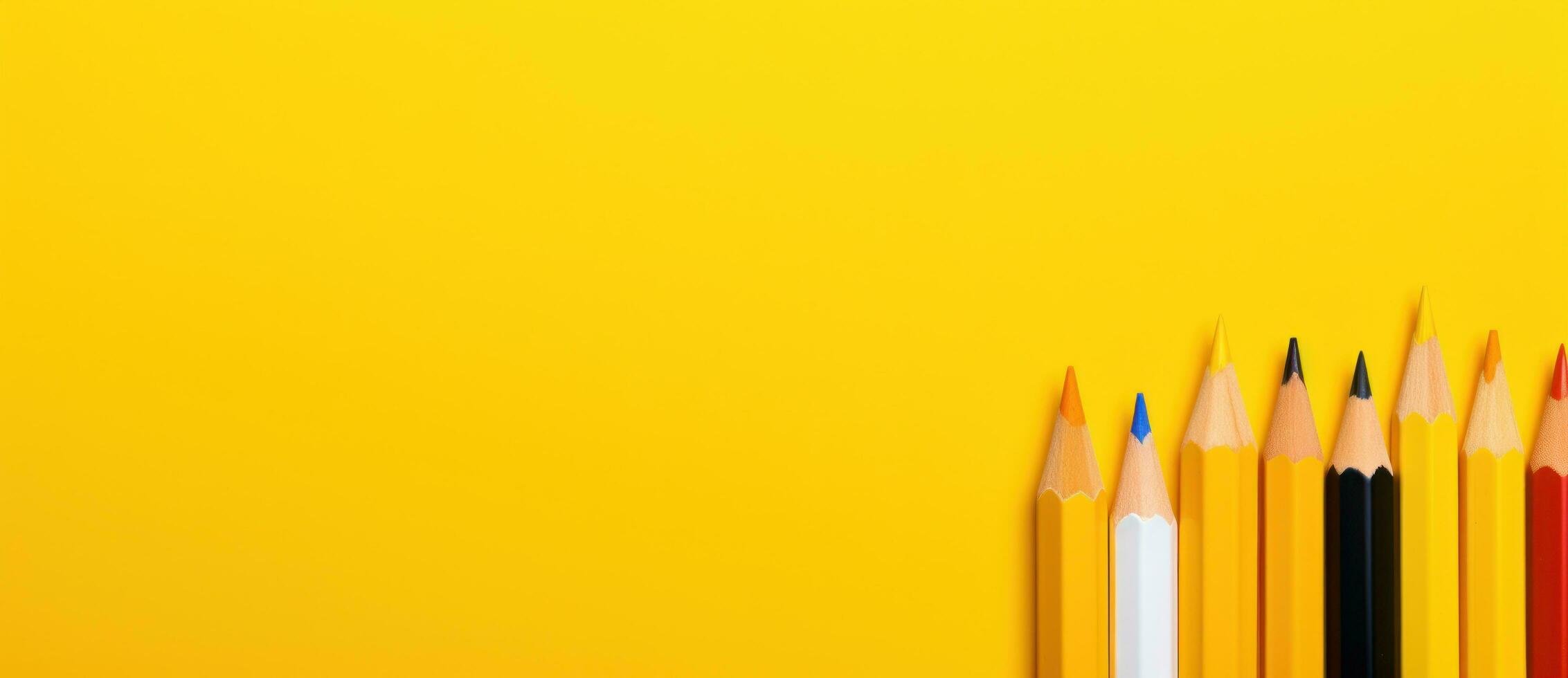 Yellow pencils background photo