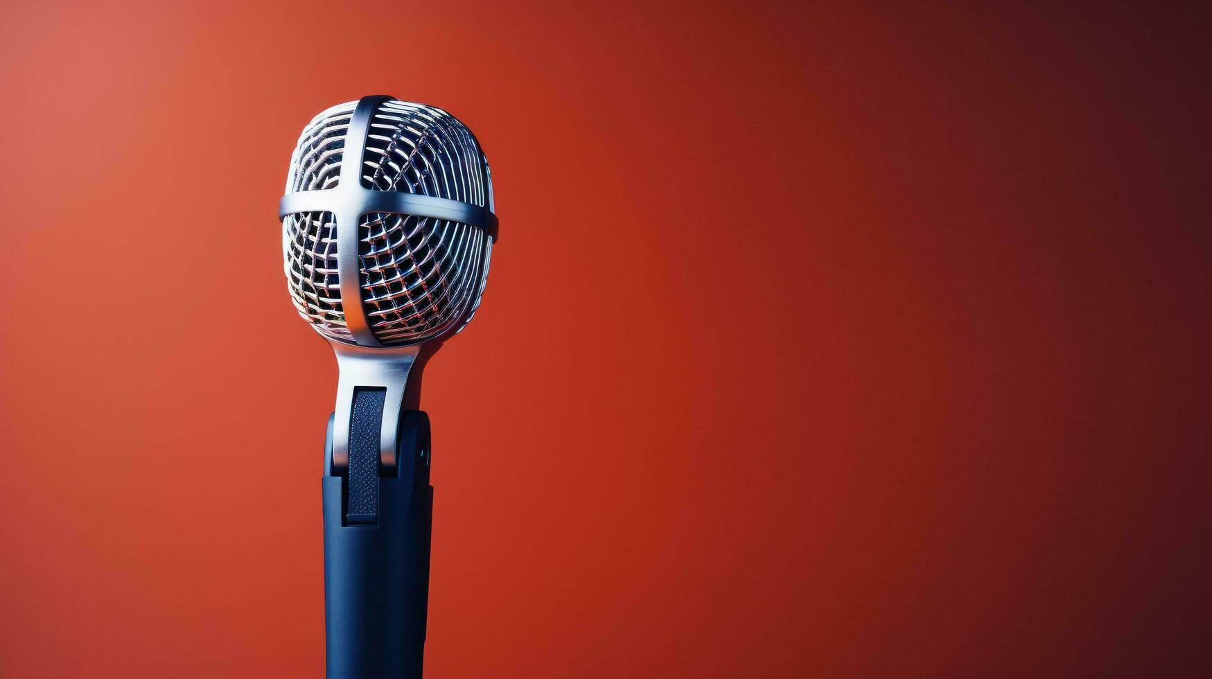 A professional microphone with a minimalist background photo