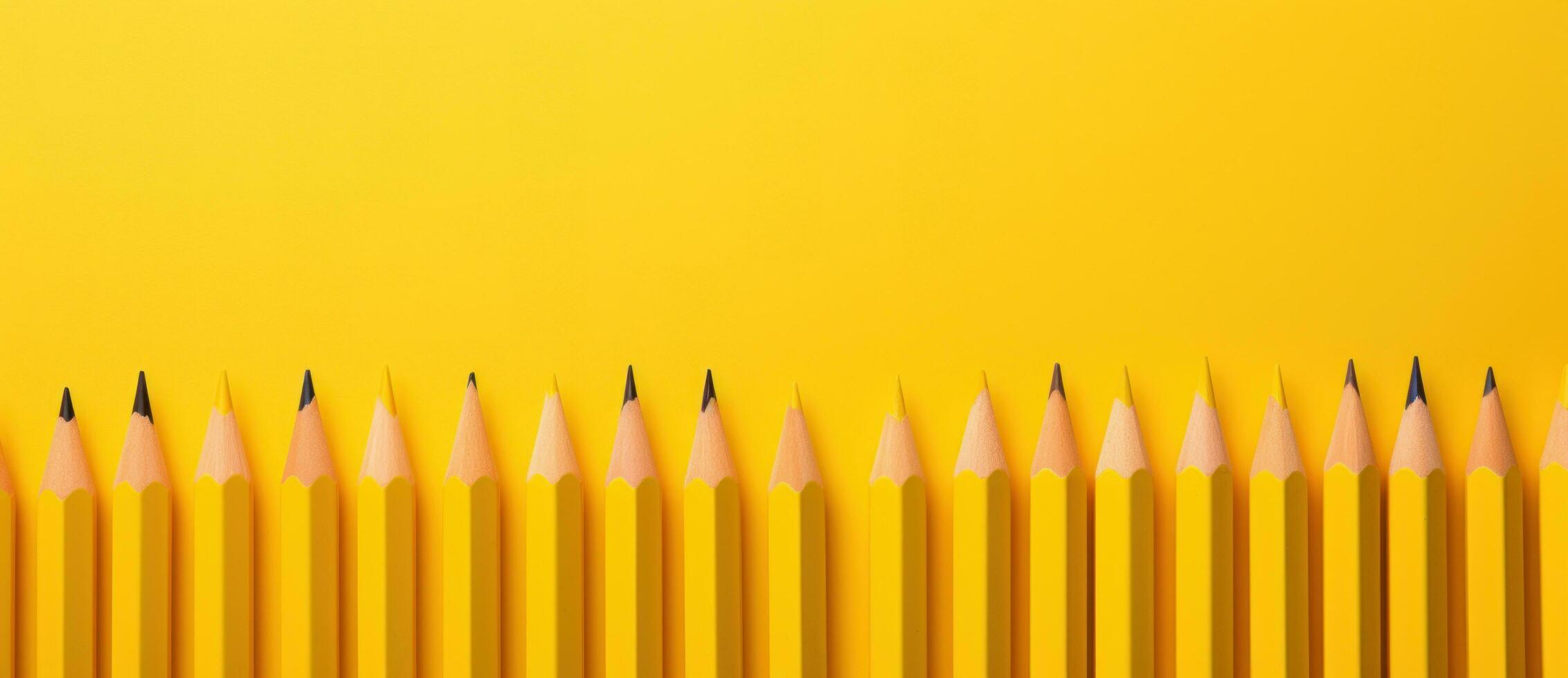 Yellow pencils background photo