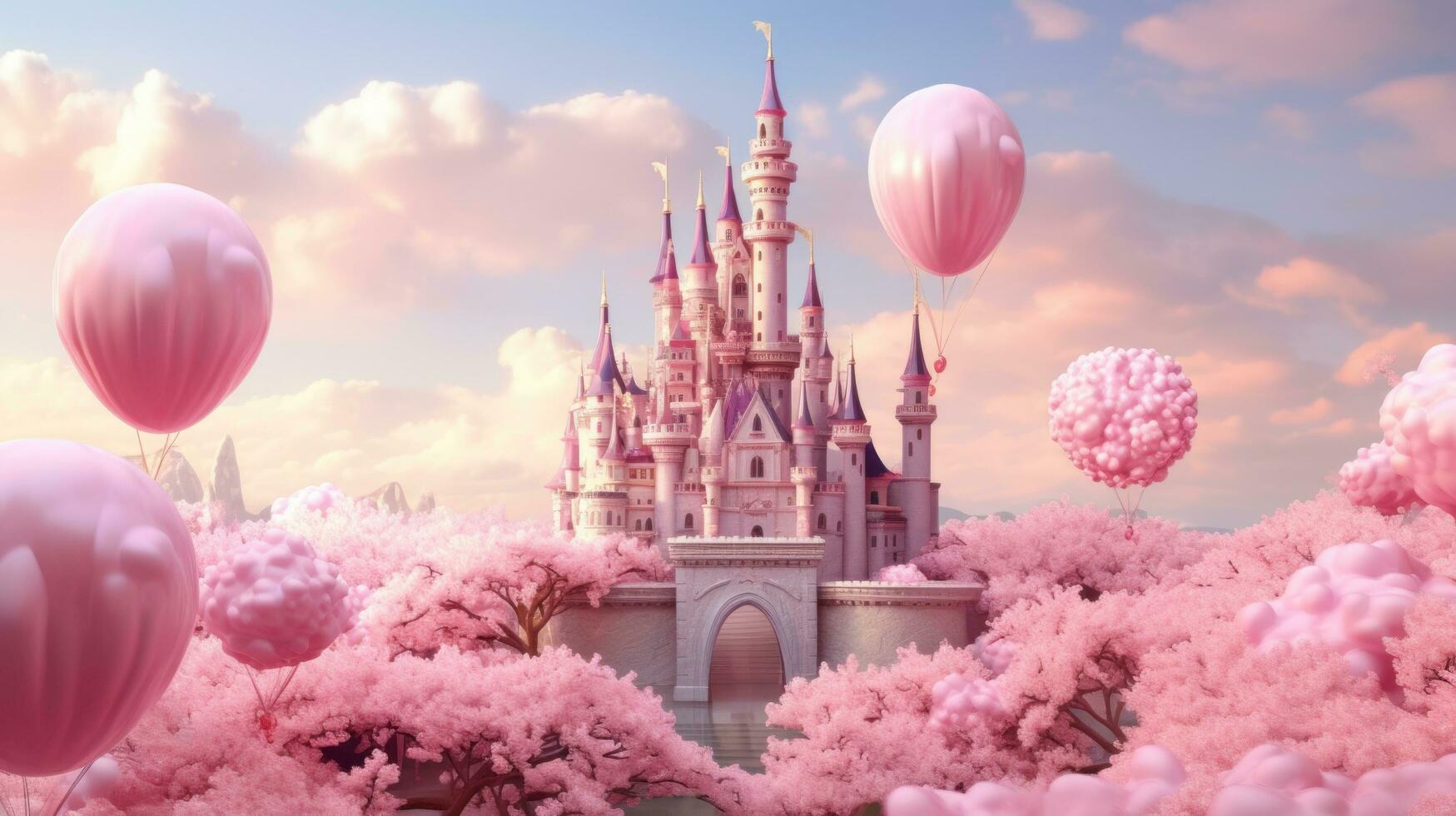 Pink princess castle photo