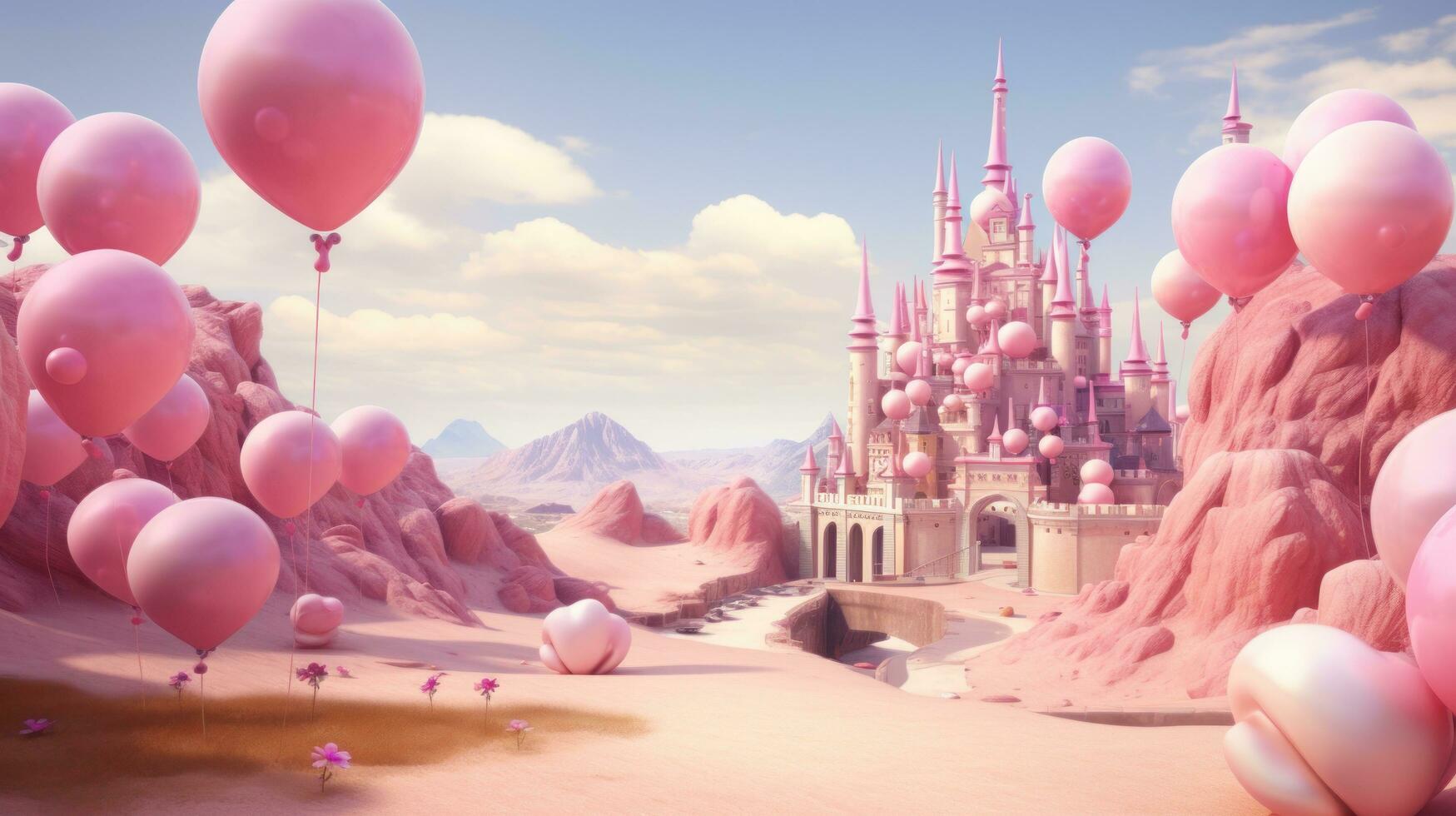 Pink princess castle photo