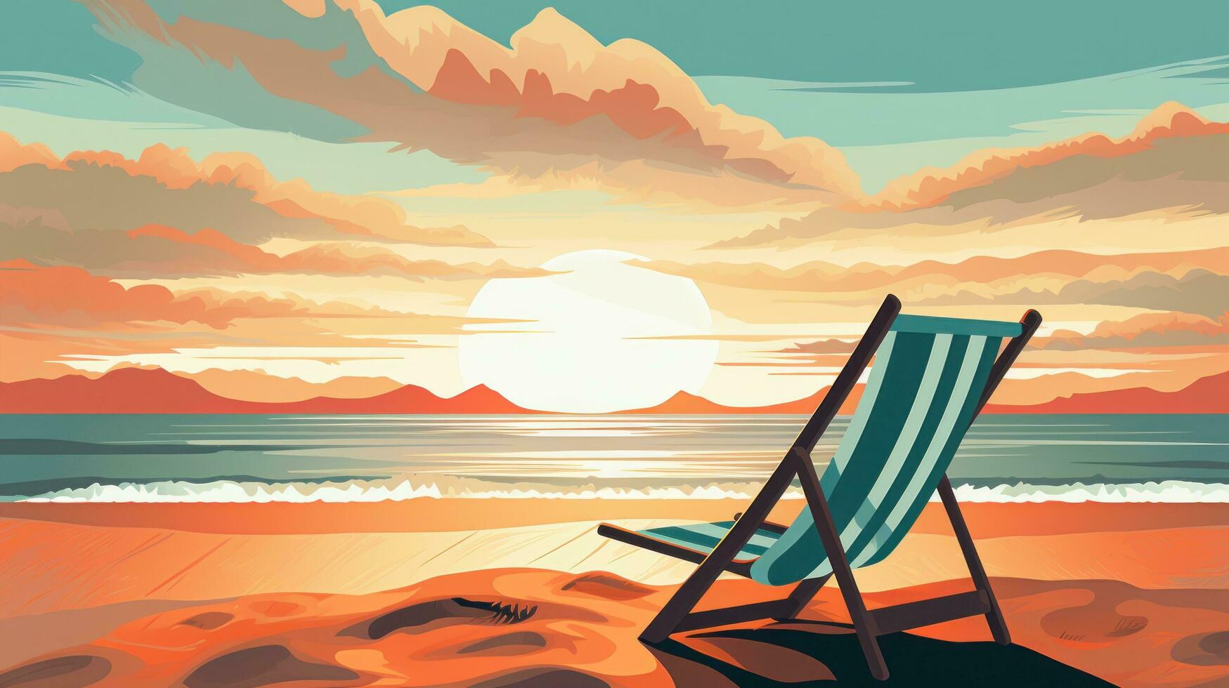 Vintage chair on the beach photo