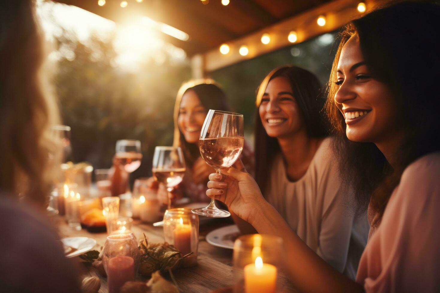 People drinking wine photo