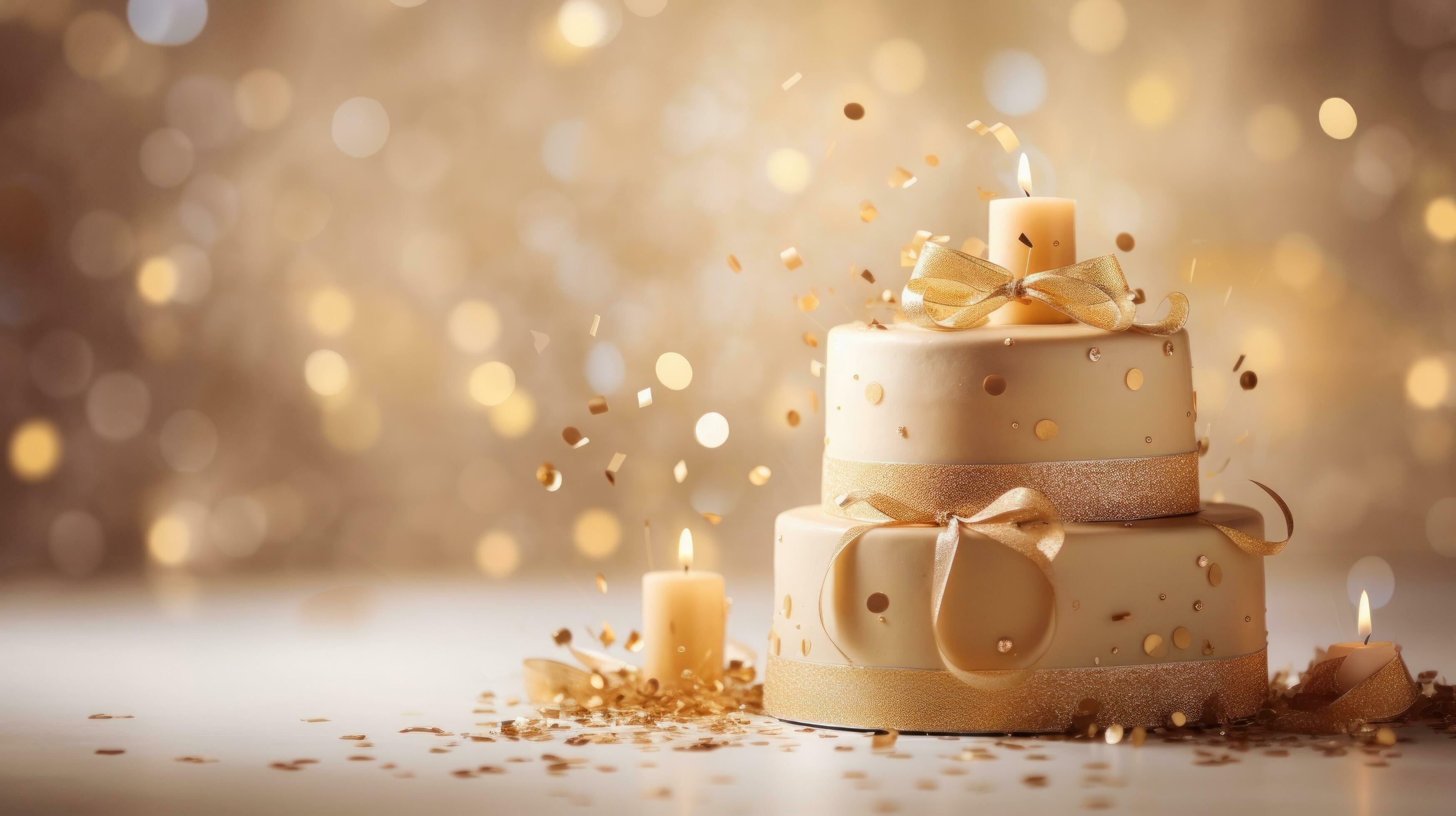 Golden Birthday cake background 29559869 Stock Photo at Vecteezy