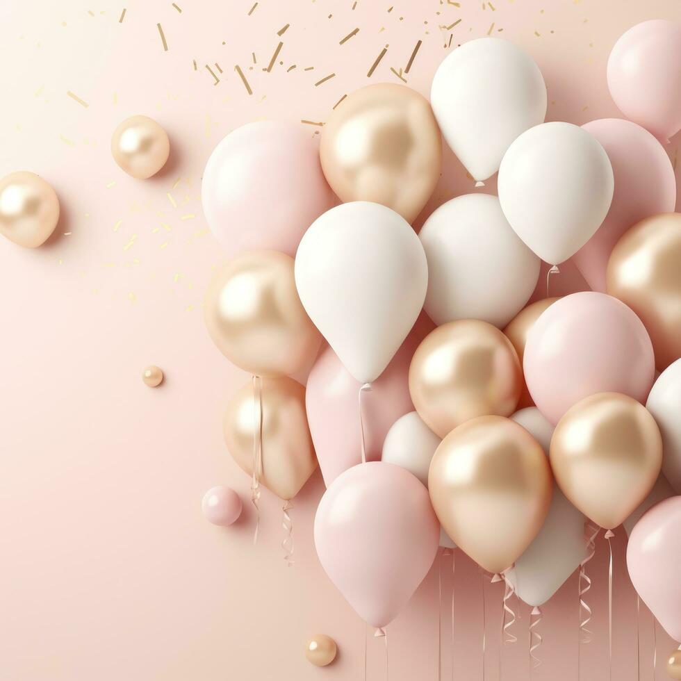 Birthday background with balloons photo