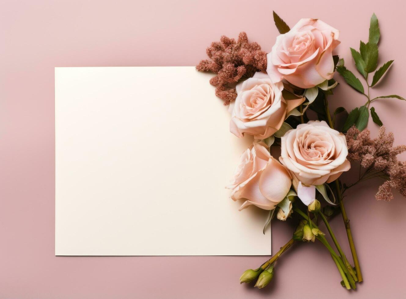 Pink flower background with an empty space for note photo