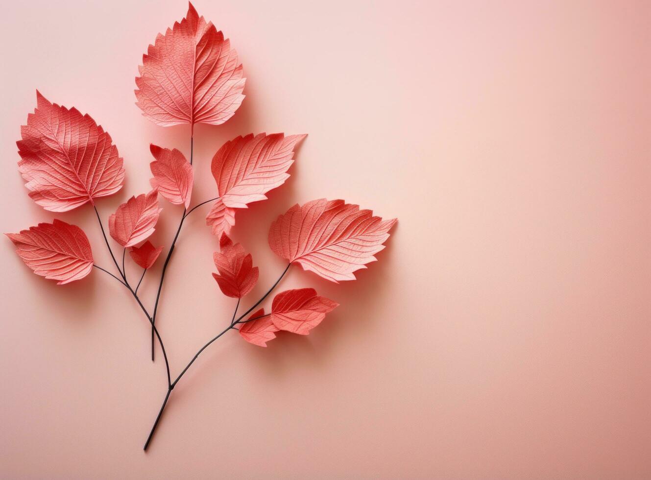 Pink colorful autumn leaves photo