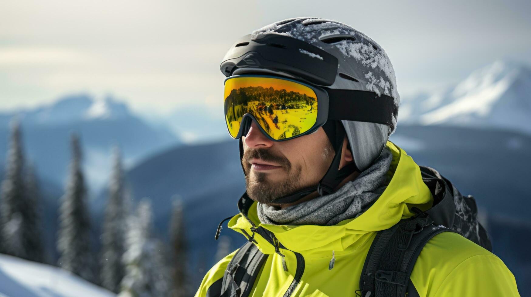 hombre en esquí gafas de protección paseos un tabla de snowboard desde un  Nevado montaña 29560571 Foto de stock en Vecteezy