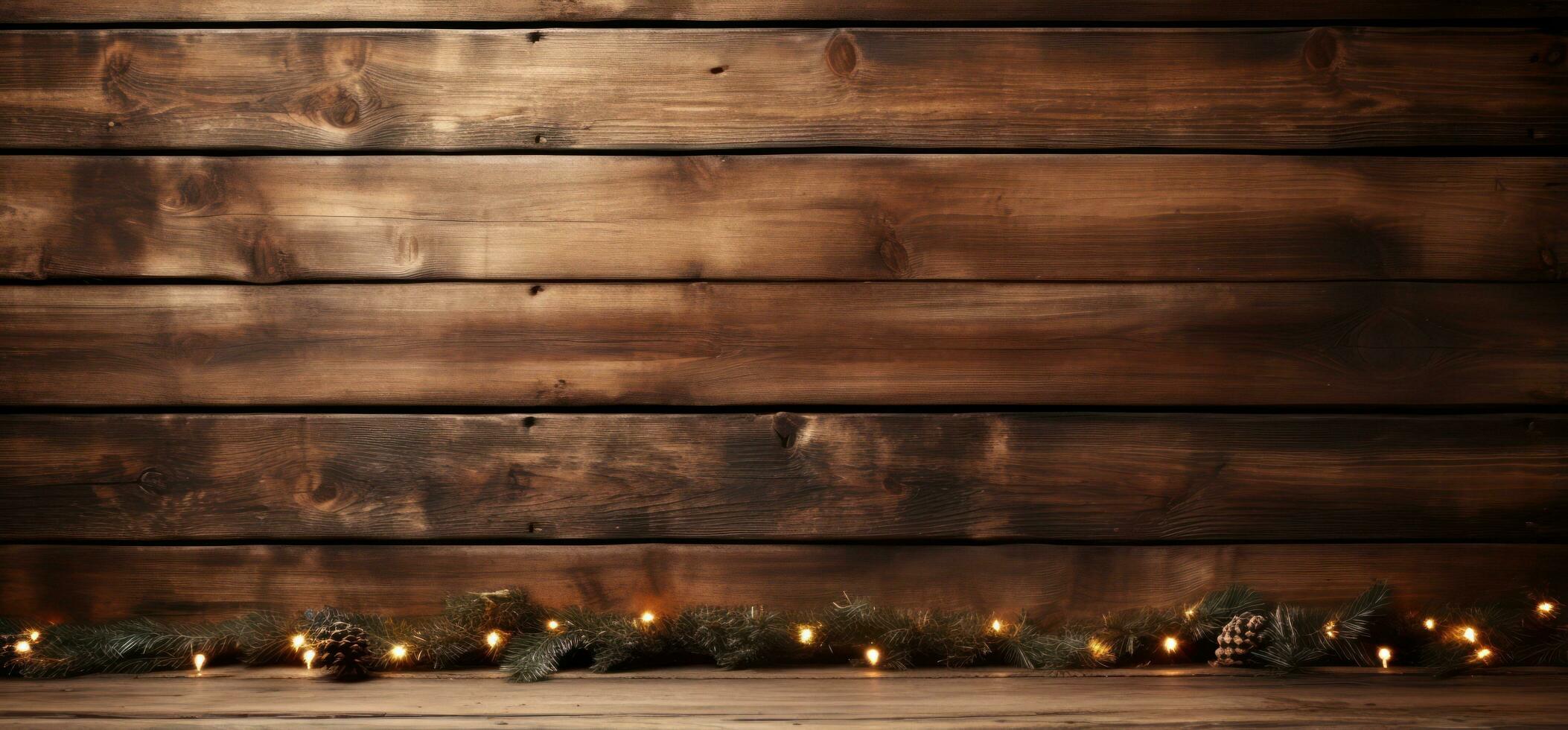 Old wooden Christmas background photo