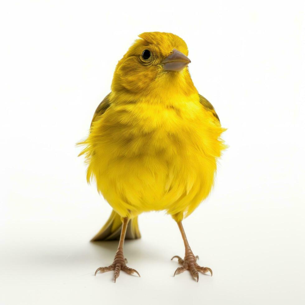 Yellow canary bird isolated photo