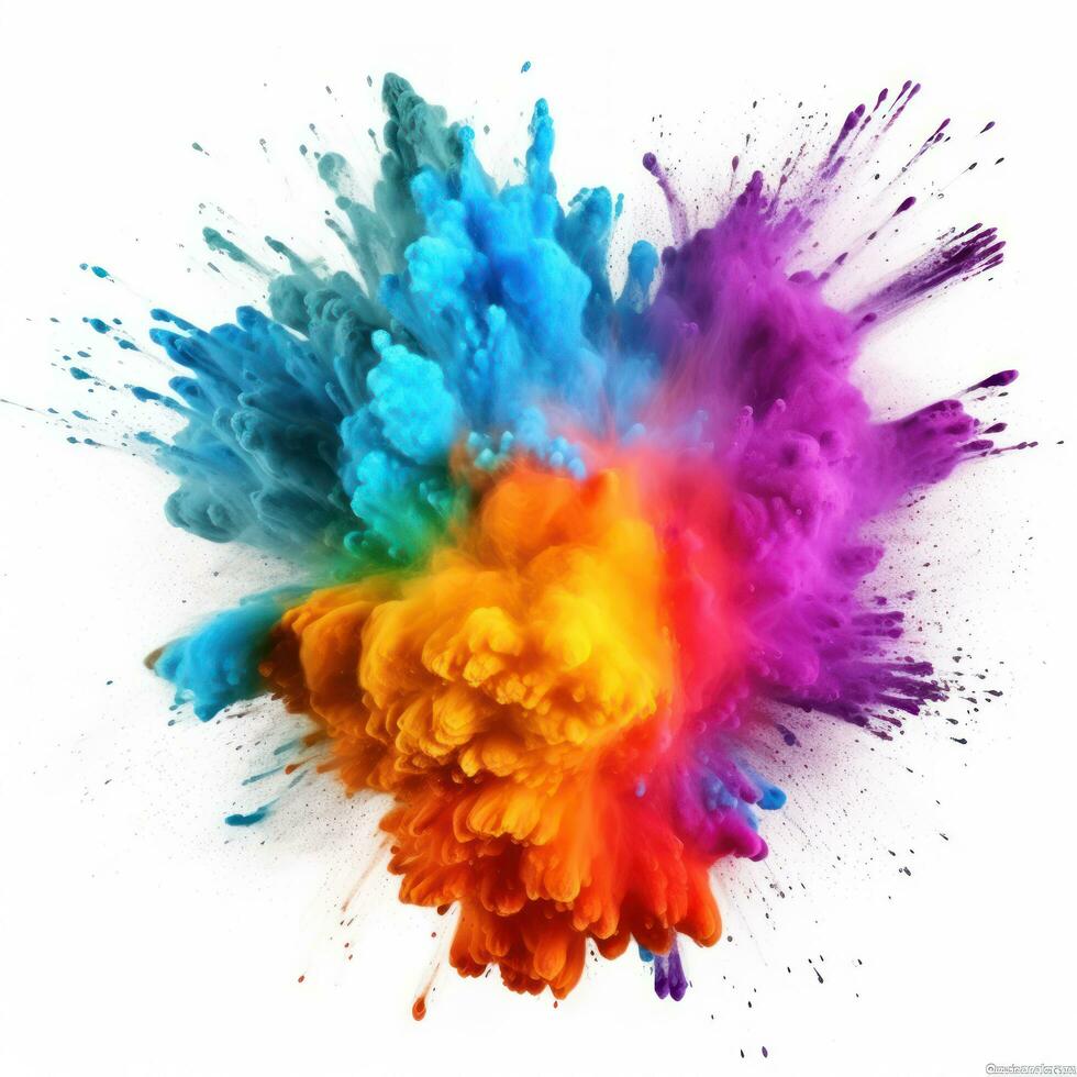 Colorful Holi paint isolated photo