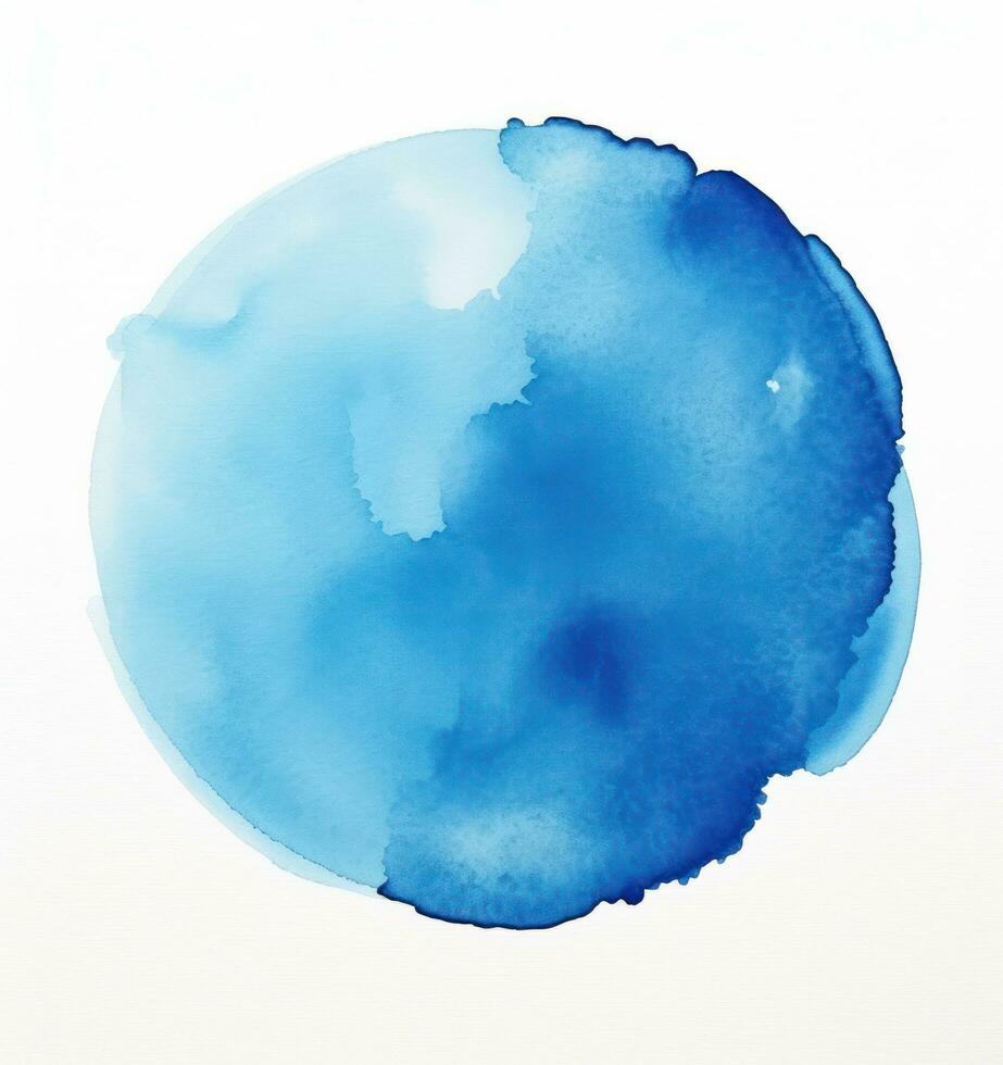 Blue watercolor paint spot photo