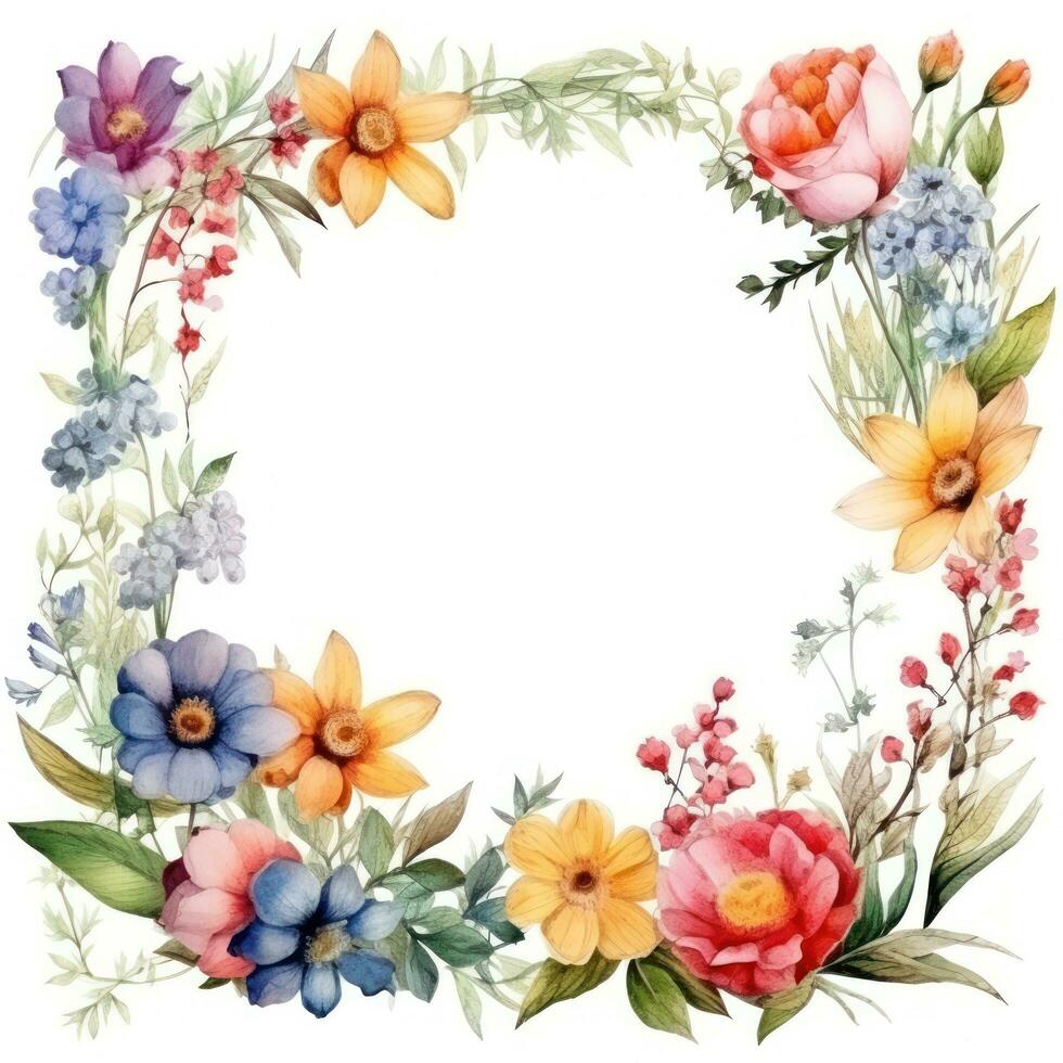 Watercolor floral frame photo