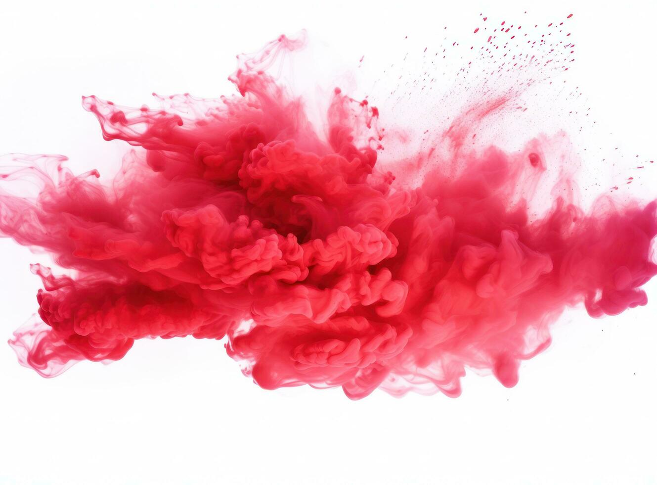 Red powder splash isolated photo