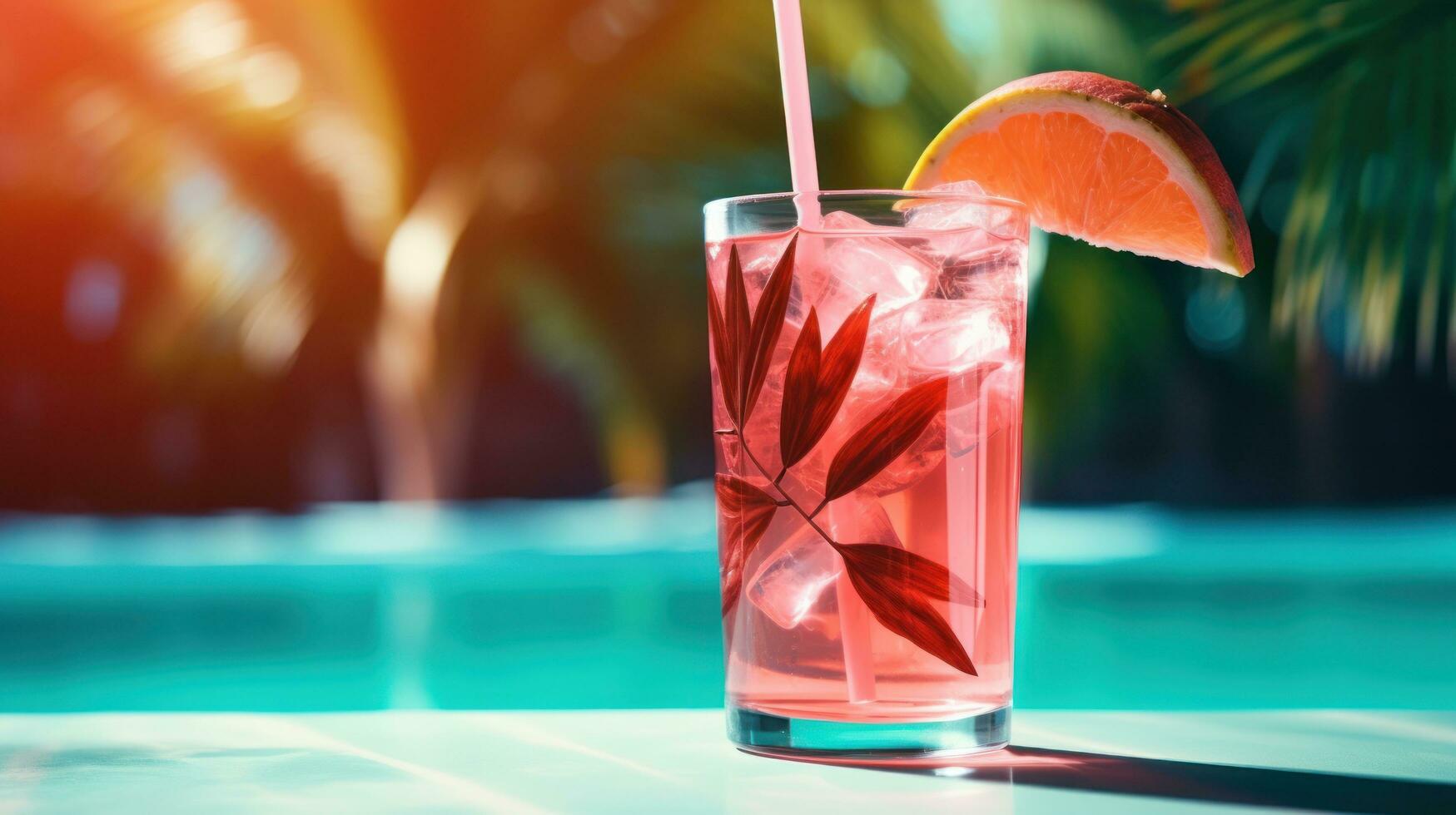 Tropical cocktail background photo