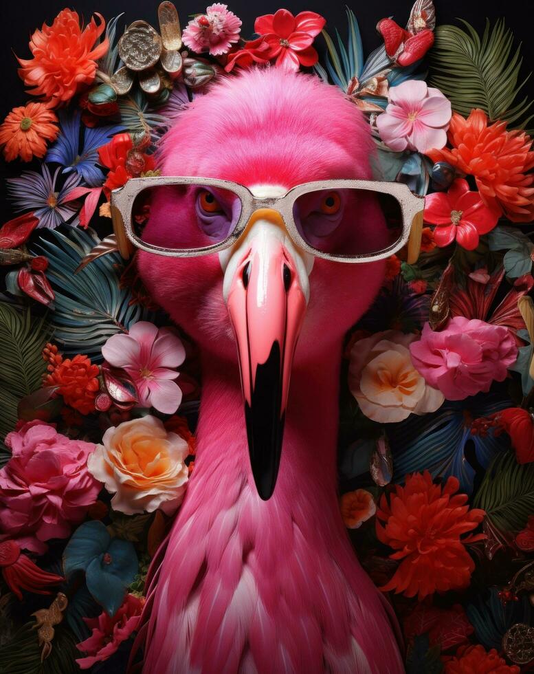 Pink flamingo poster photo