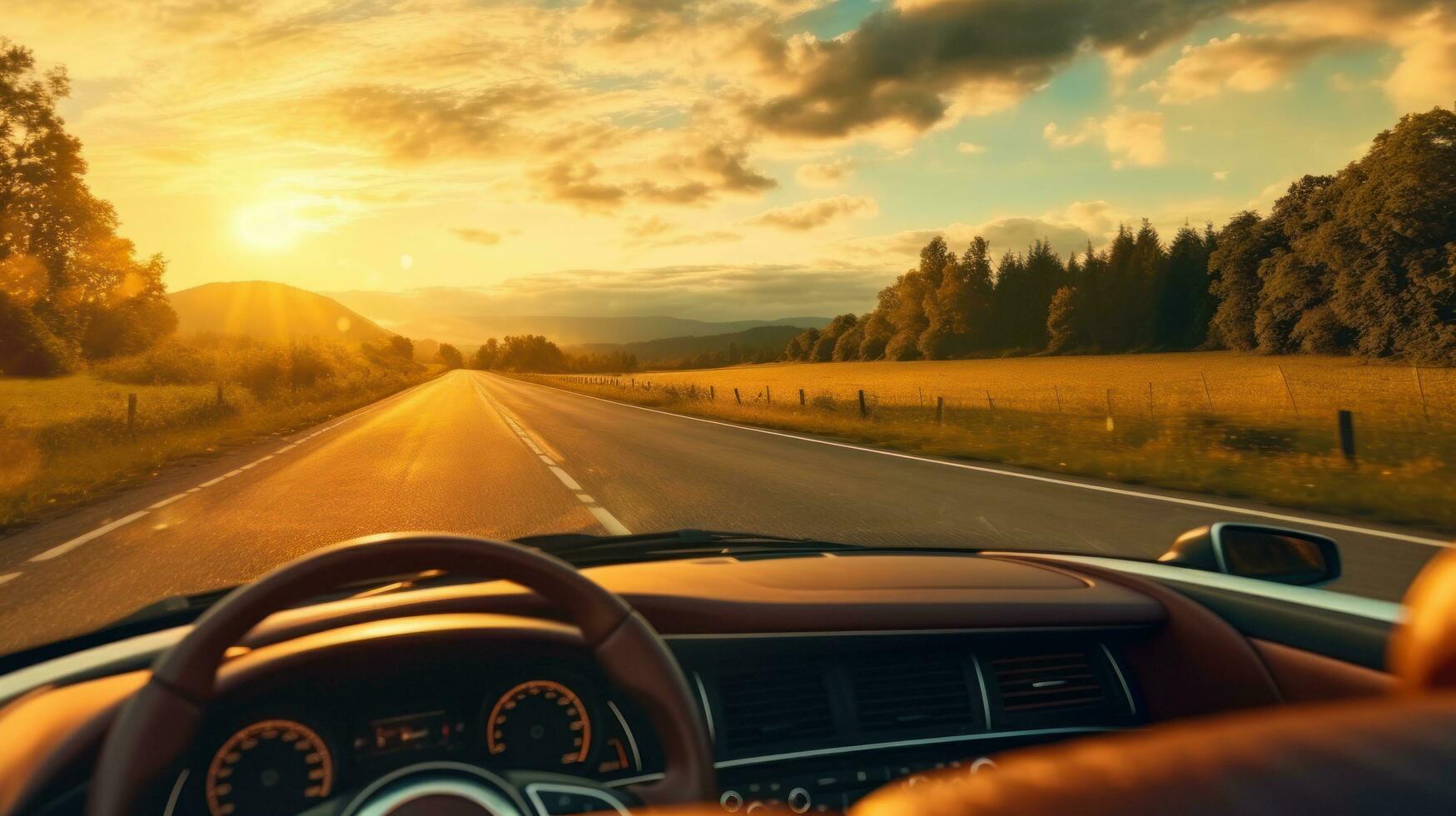Driver driving on the road photo
