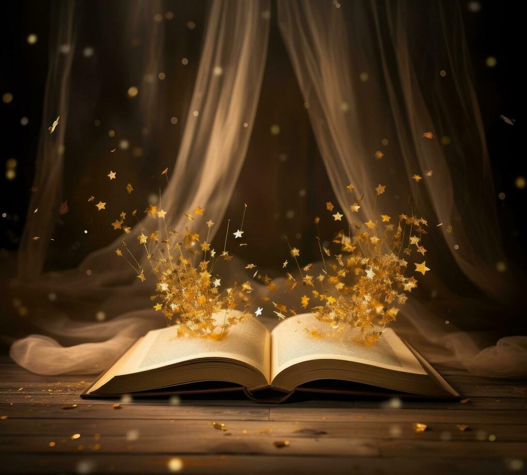 An opening magic book photo