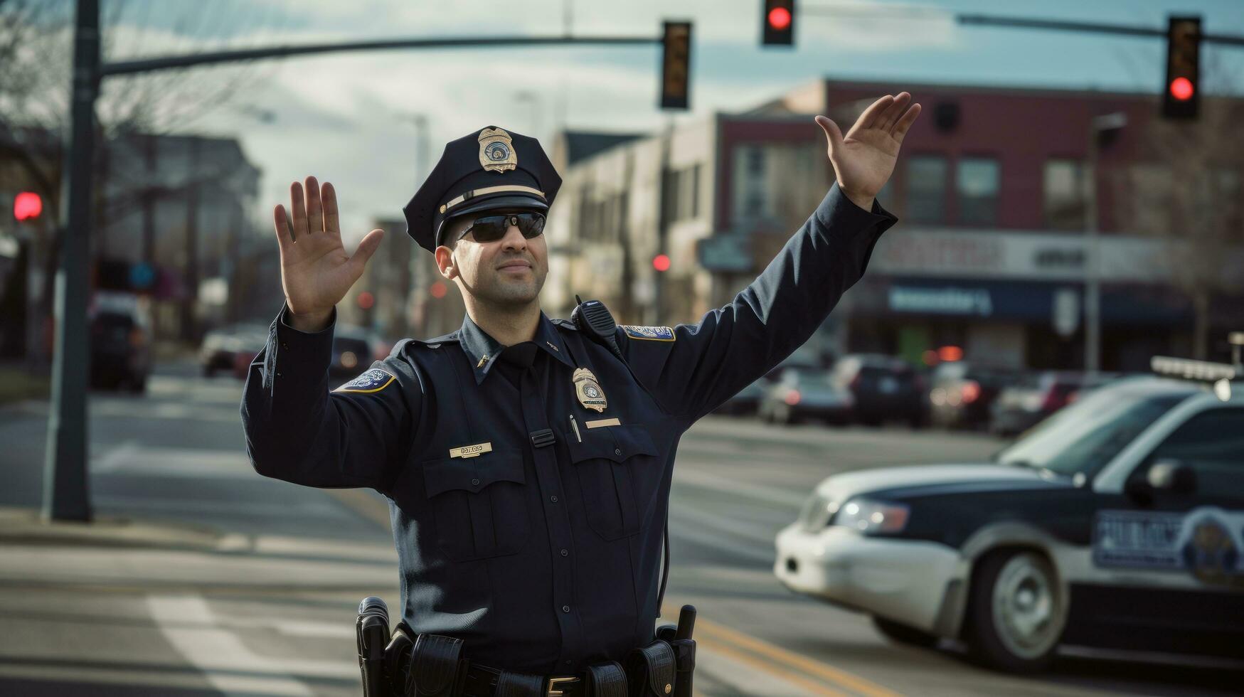 policía oficial en el calle foto