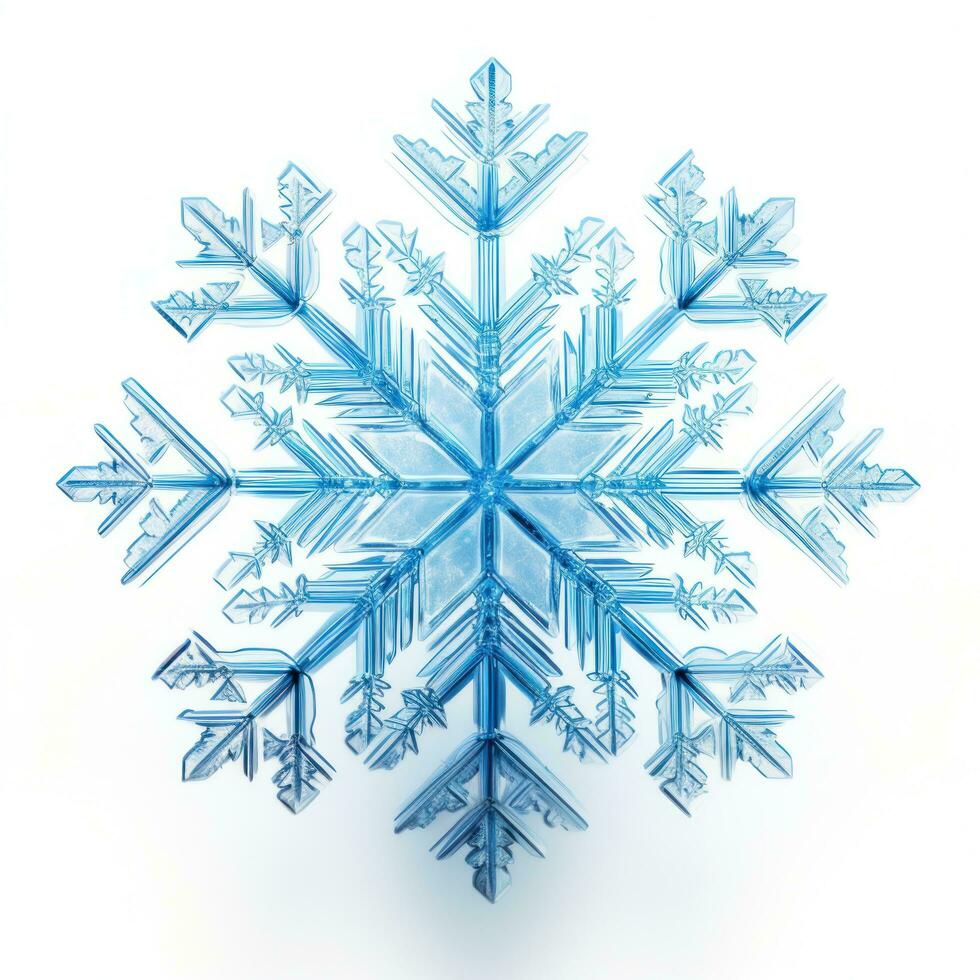 Blue snowflake isolated photo