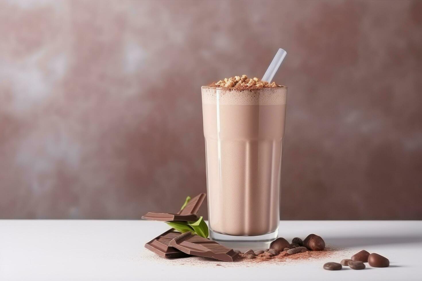Chocolate protein shake photo