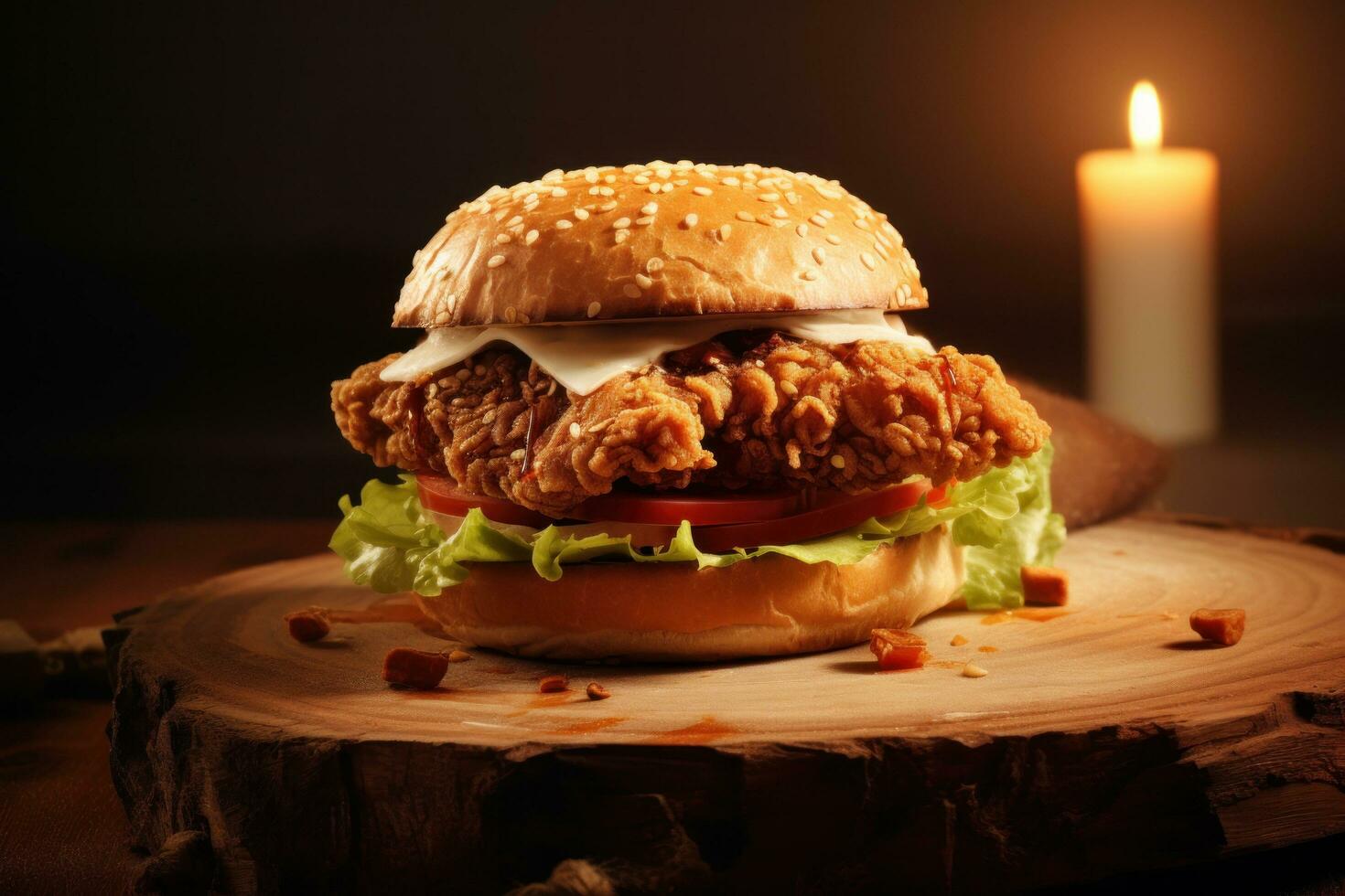 Hot chicken burger photo