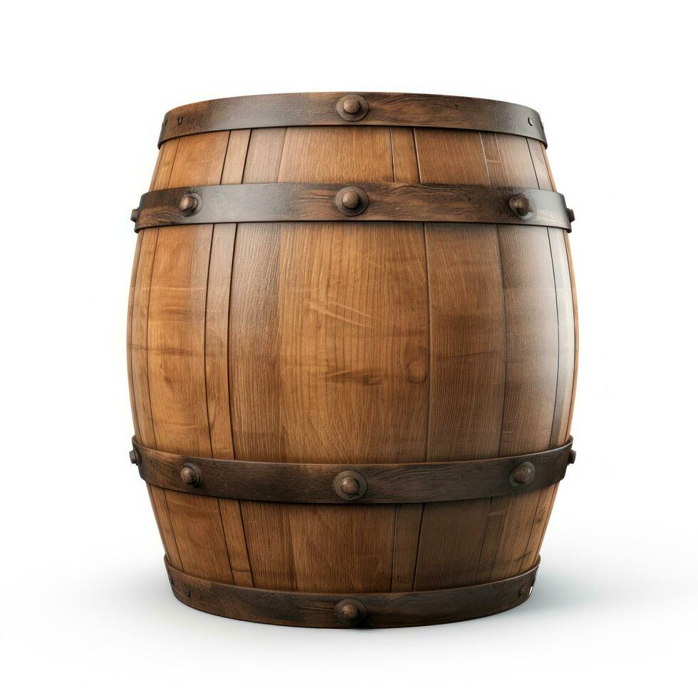 Old wooden barrel isolated photo