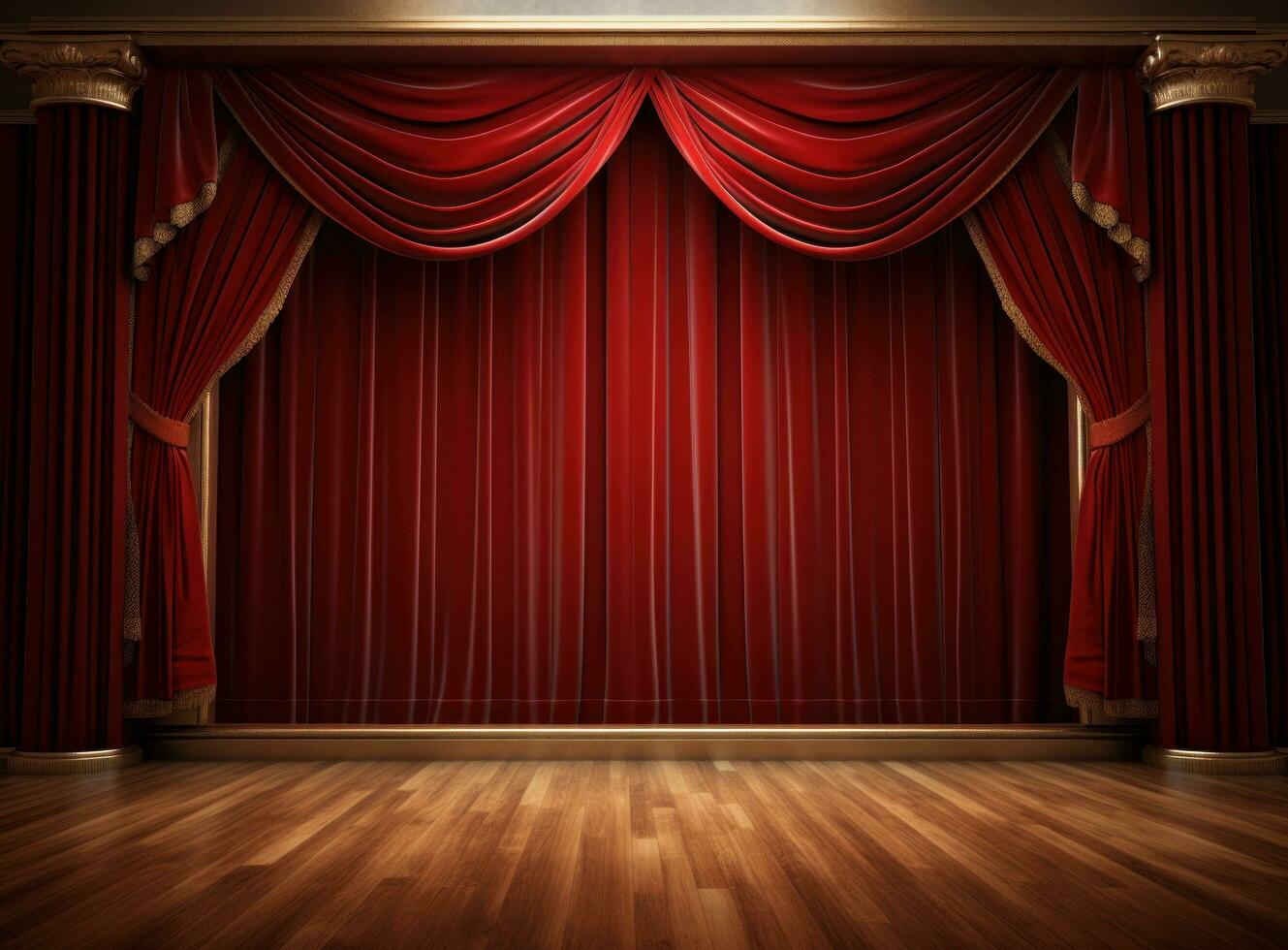 A red curtains in theatre photo