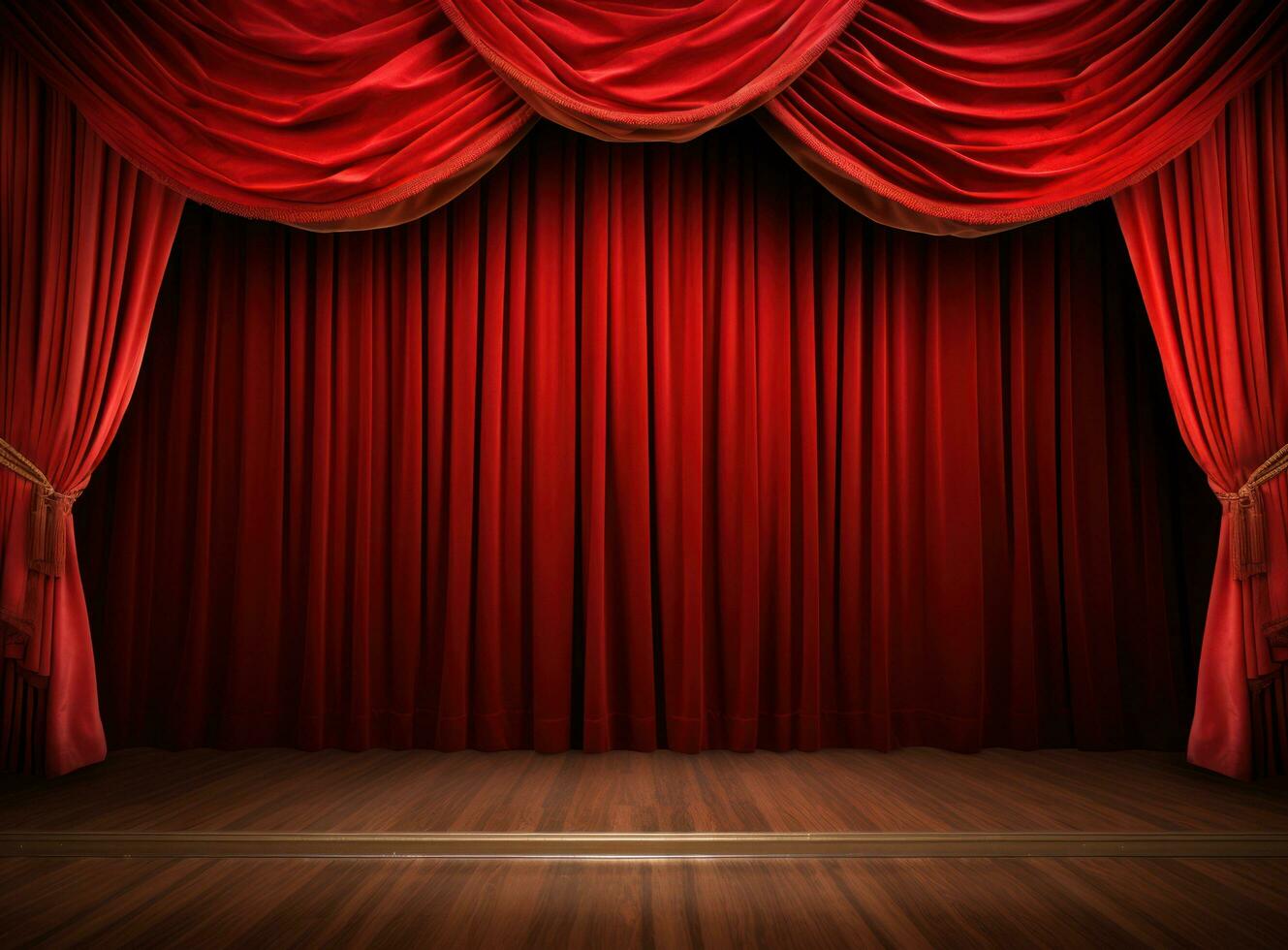 A red curtains in theatre photo