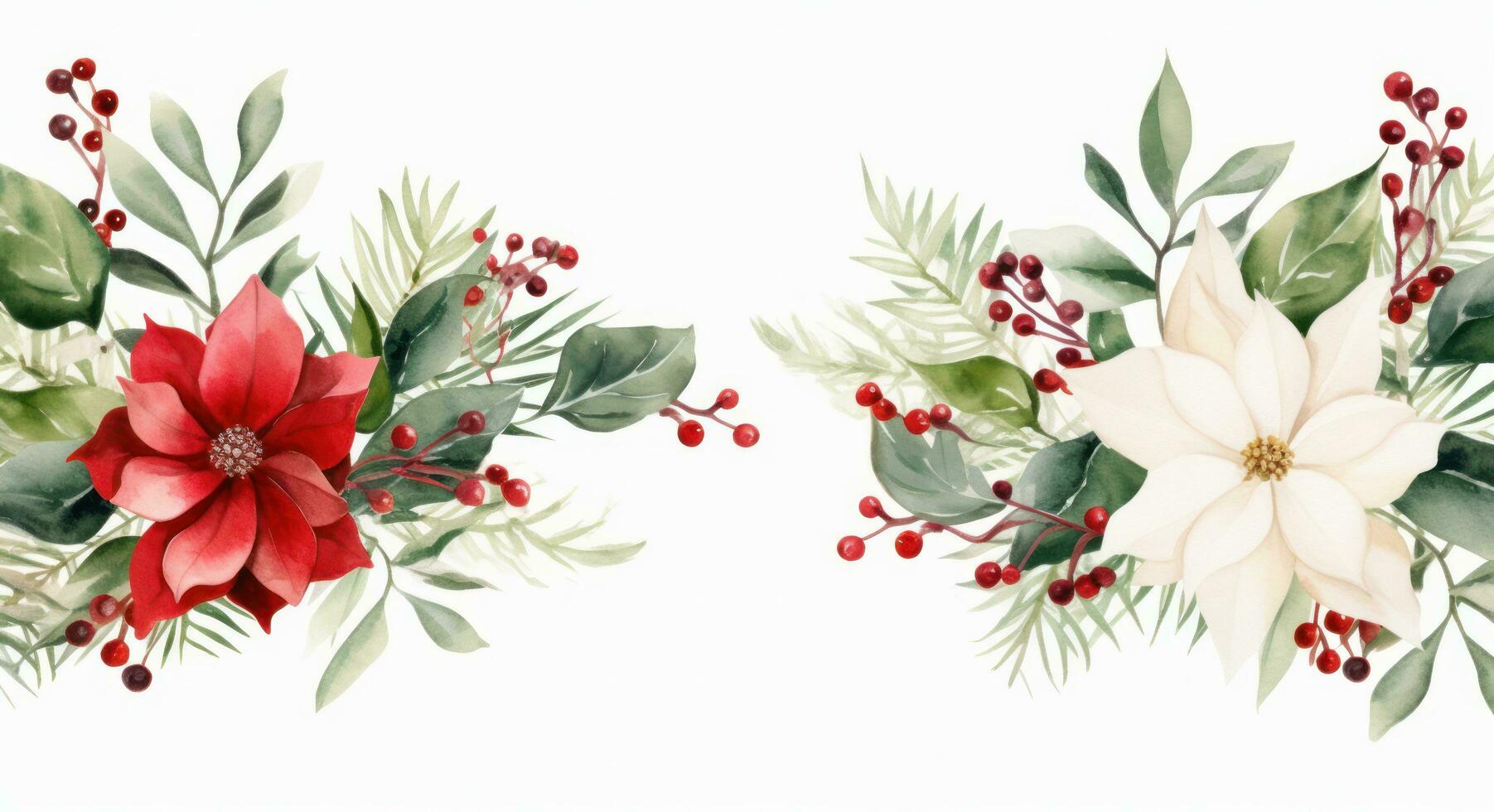 Watercolor winter flower photo