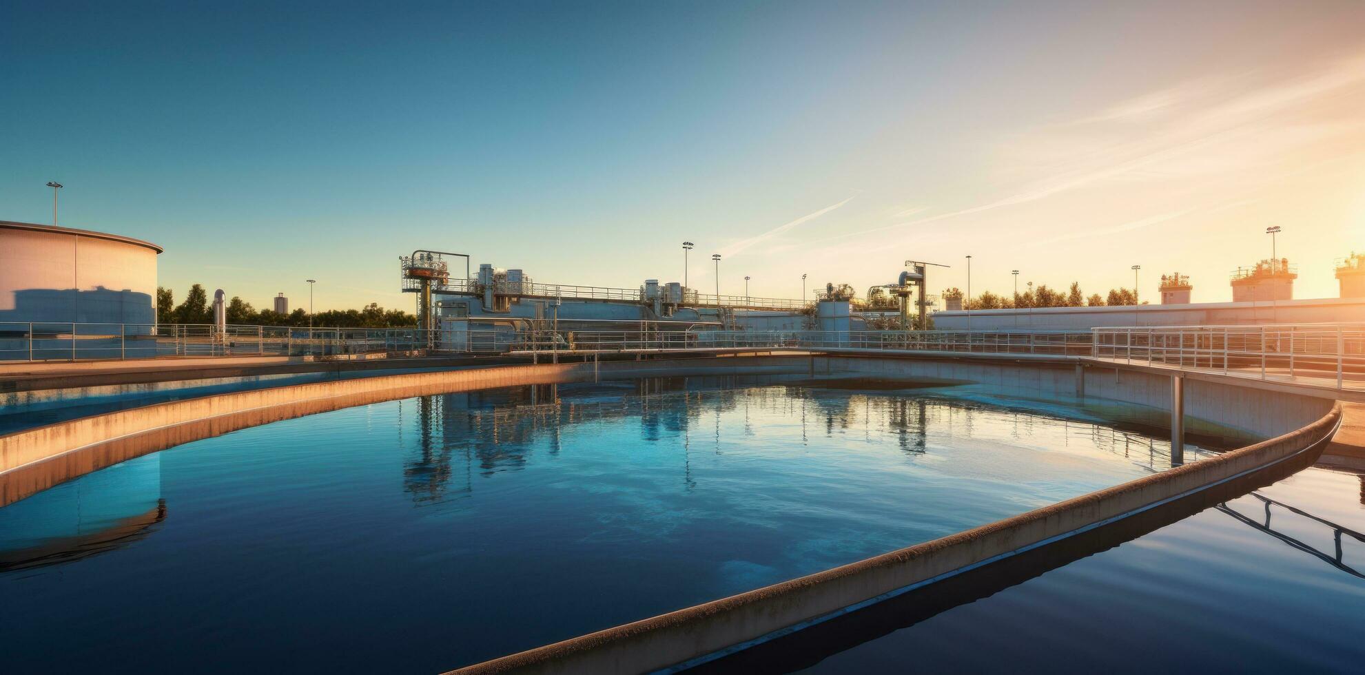 Industrial water treatment plant with water photo