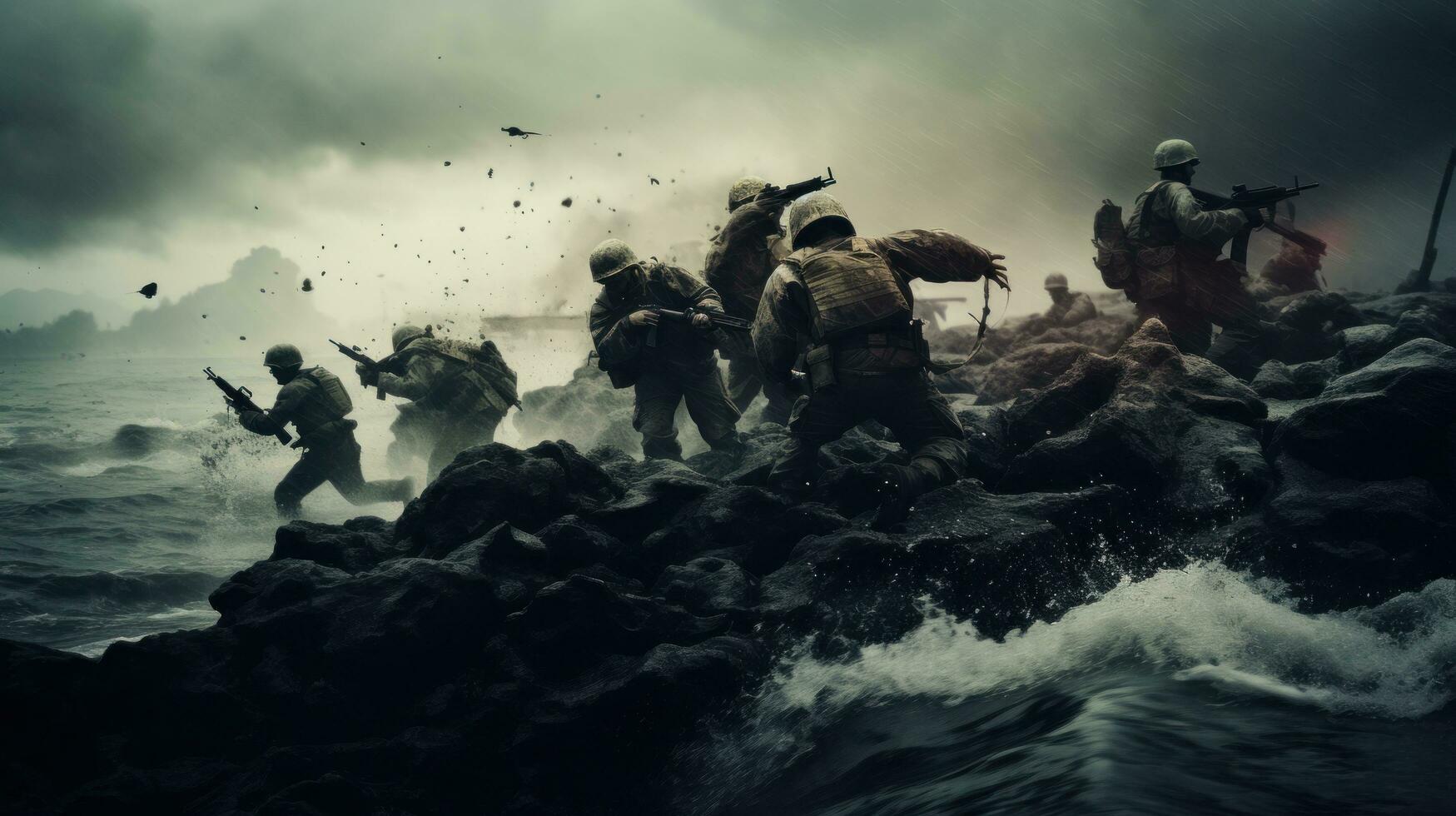 American heroes in the battle photo